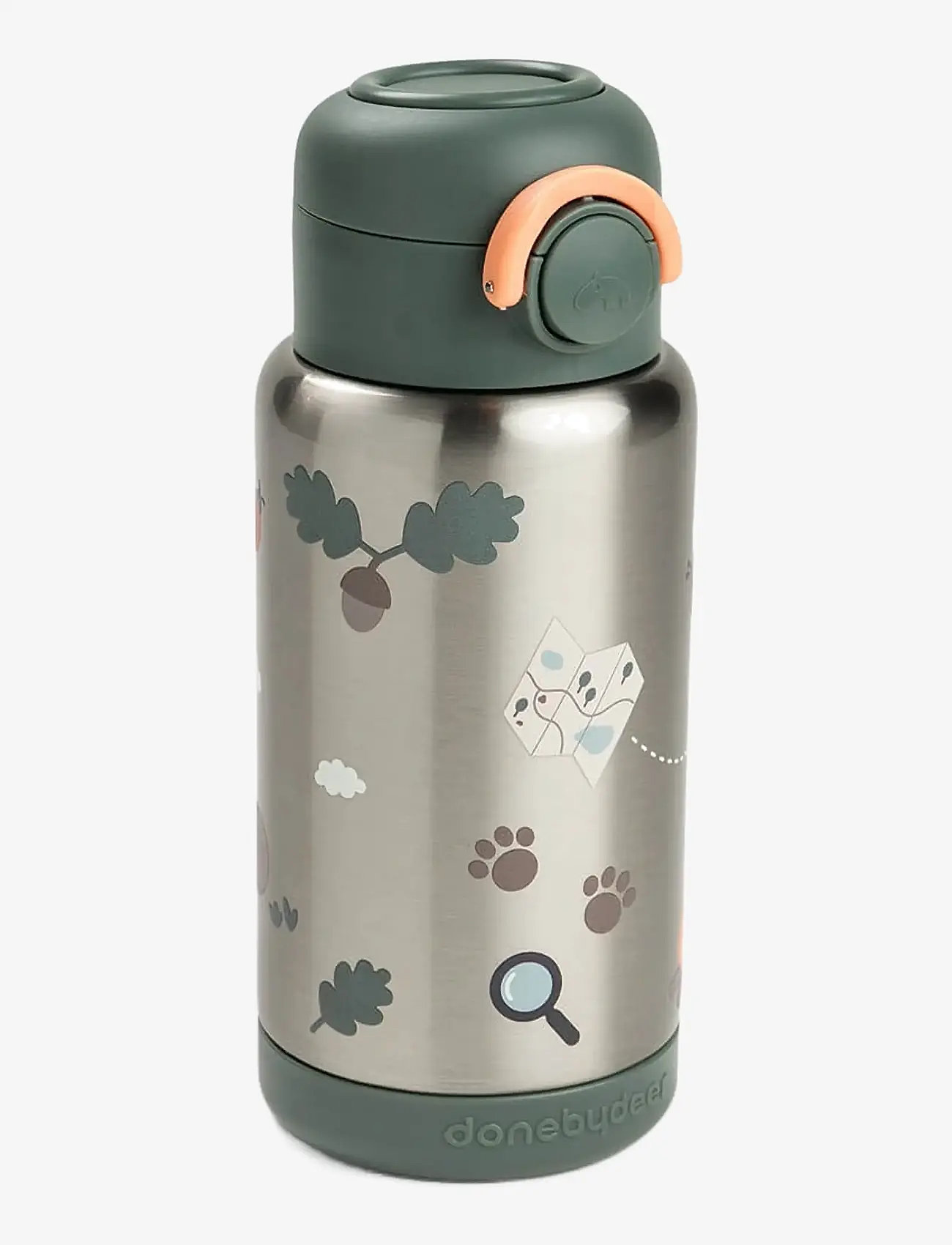 Done by Deer - Insulated straw bottle Tiny trails Green 340 ml - schnabeltassen - green - 1
