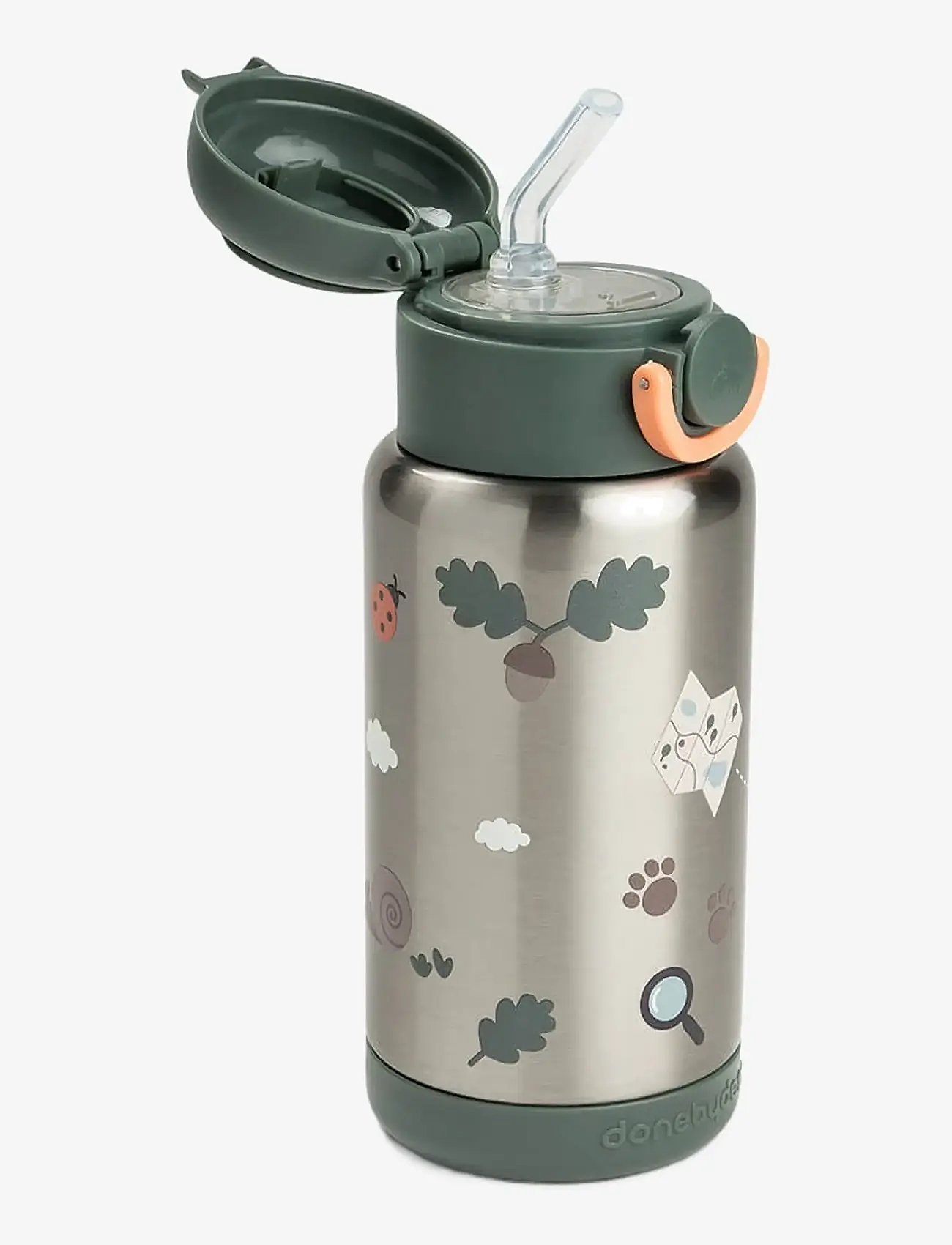 Done by Deer - Insulated straw bottle Tiny trails Green 340 ml - schnabeltassen - green - 2
