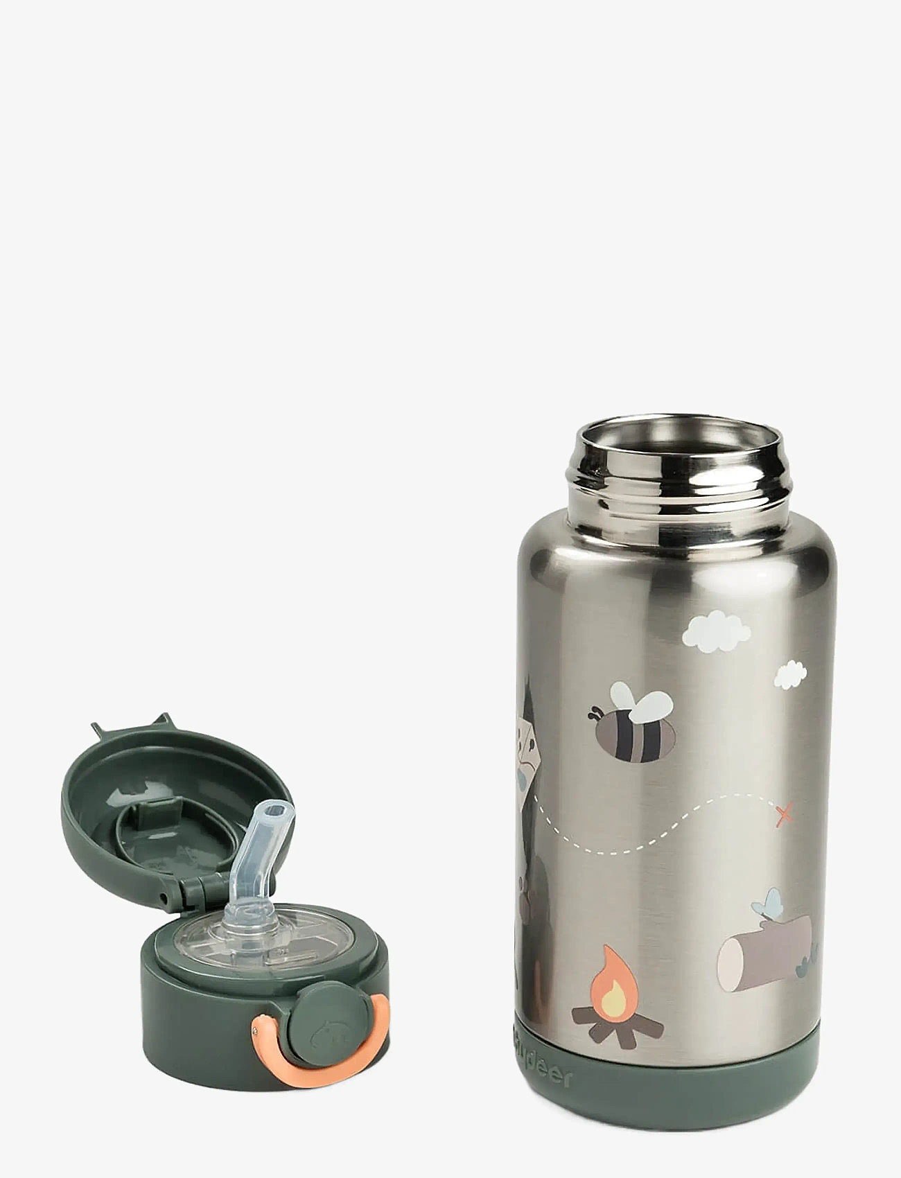 Done by Deer - Insulated straw bottle Tiny trails Green 340 ml - schnabeltassen - green - 3