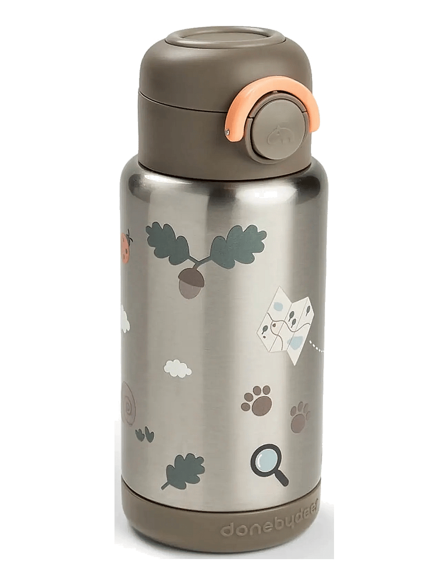 Done by Deer - Insulated straw bottle Tiny trails Sand 340 ml - drinkbekers - sand - 1