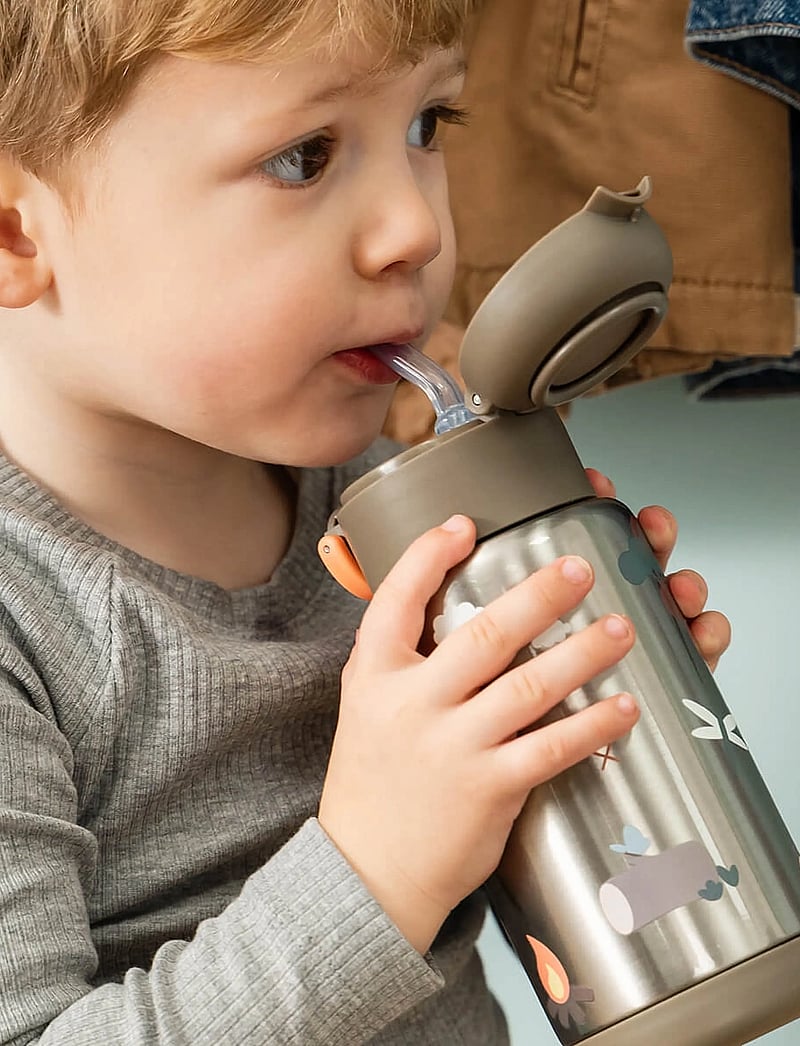 Done by Deer - Insulated straw bottle Tiny trails Sand 340 ml - sippy cups - sand - 5