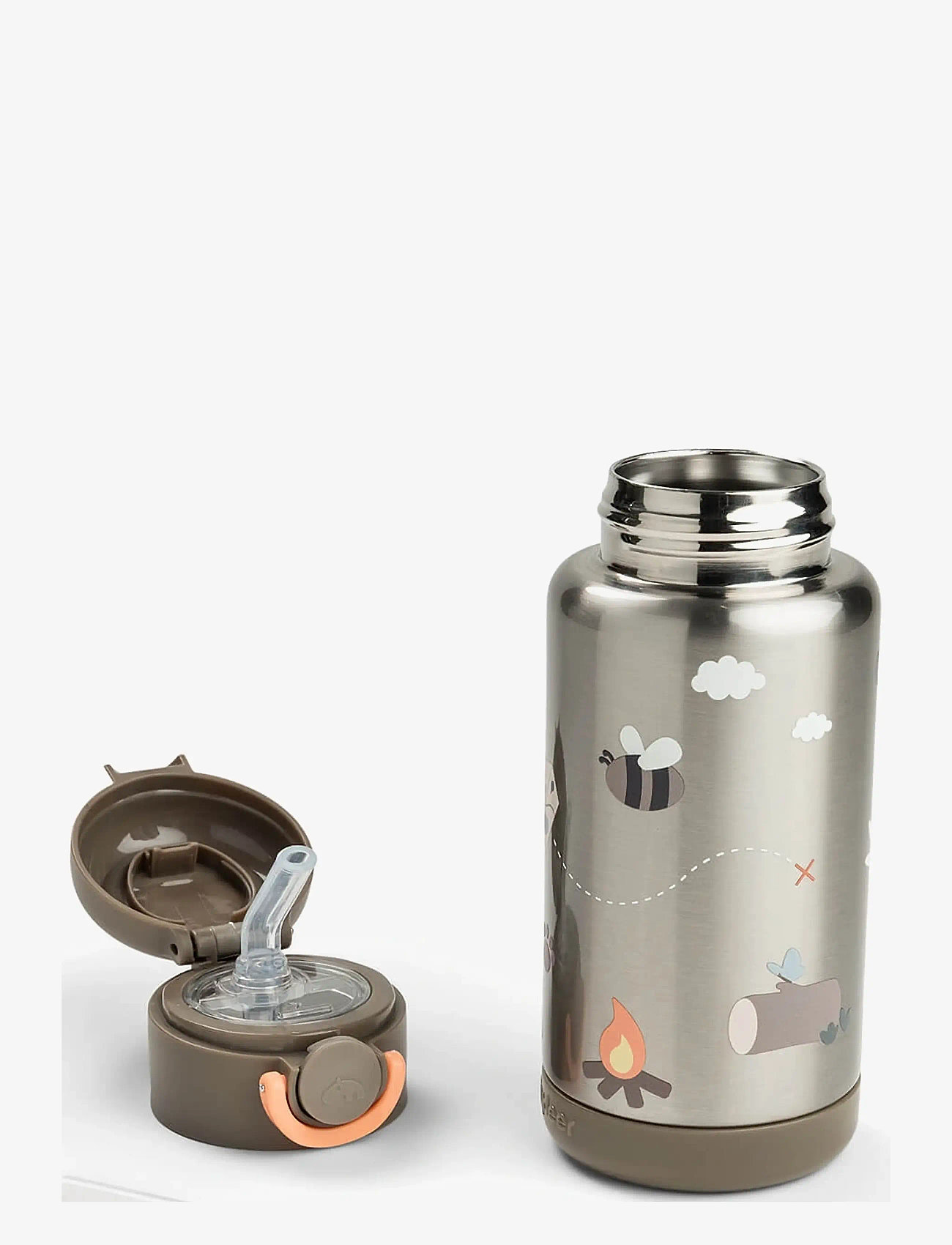 Done by Deer - Insulated straw bottle Tiny trails Sand 340 ml - sippy cups - sand - 3