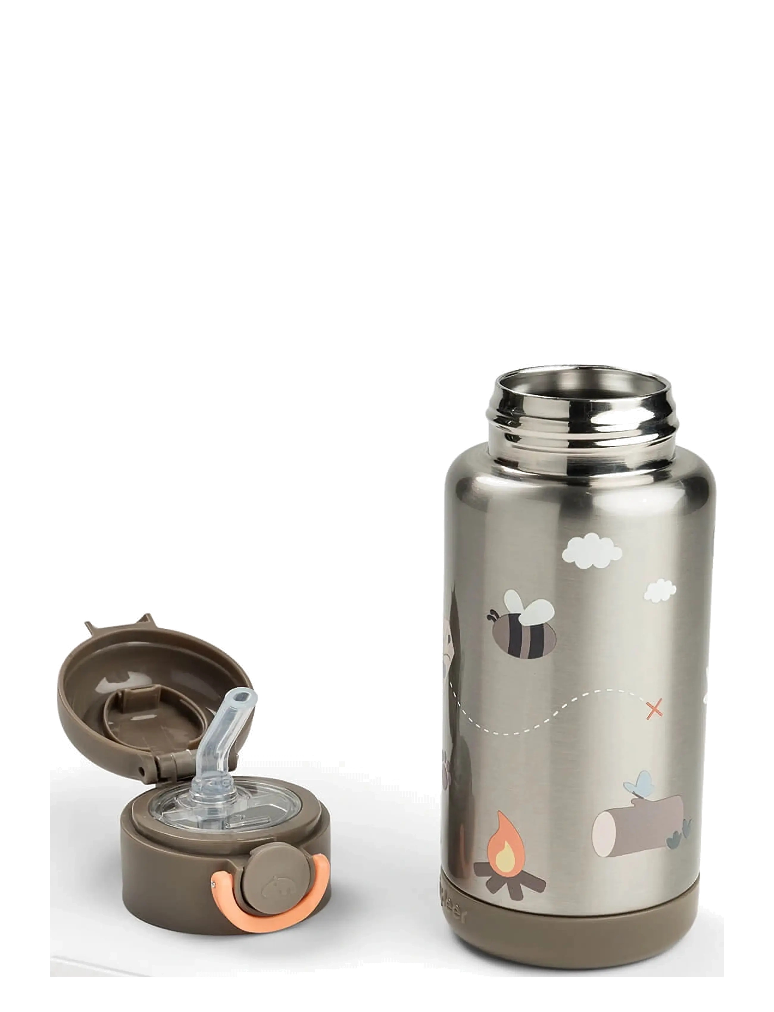 Done by Deer - Insulated straw bottle Tiny trails Sand 340 ml - tudkopper - sand - 3
