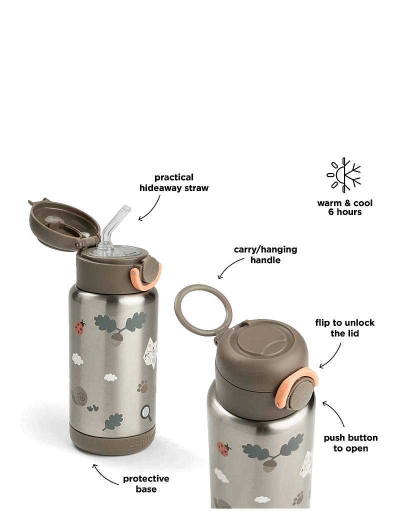 Done by Deer - Insulated straw bottle Tiny trails Sand 340 ml - sippy cups - sand - 4
