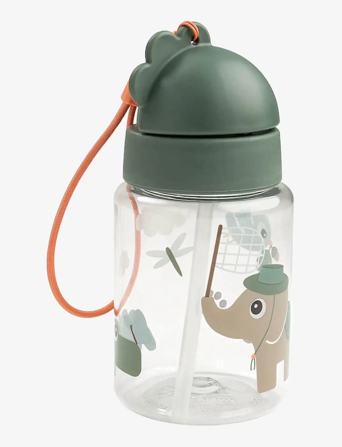 Done by Deer - Straw bottle Tiny trails Green 280 ml - tudkopper - green - 2