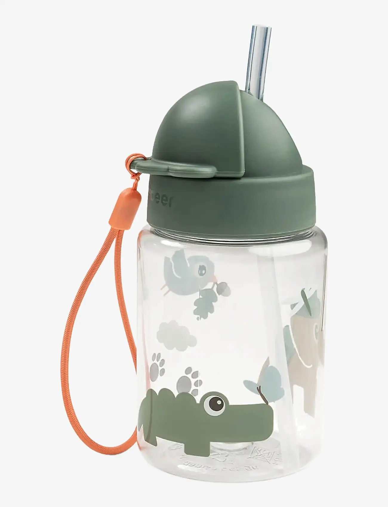 Done by Deer - Straw bottle Tiny trails Green 280 ml - tudkopper - green - 3