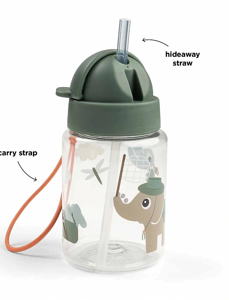 Done by Deer - Straw bottle Tiny trails Green 280 ml - joogitassid - green - 5