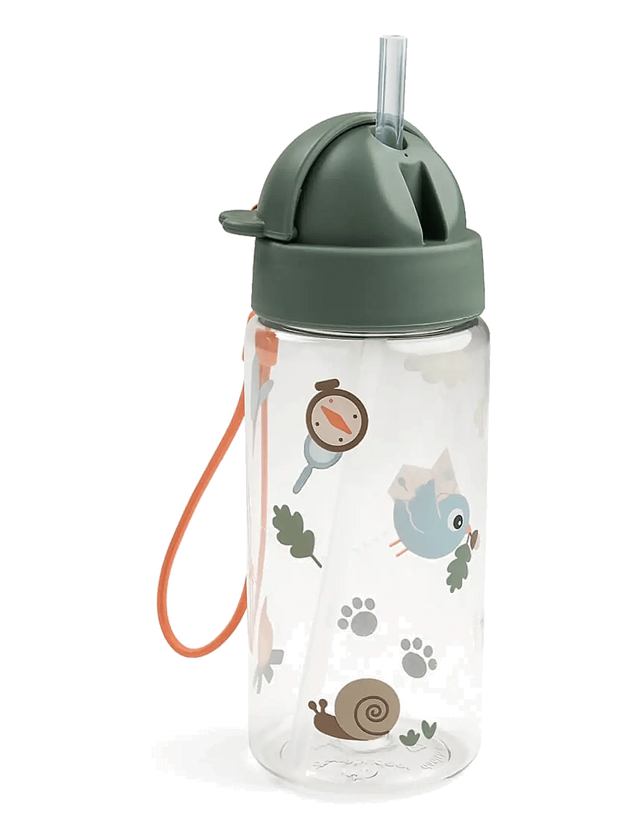 Done by Deer - Straw bottle Tiny trails Green 350 ml - schnabeltassen - green - 1