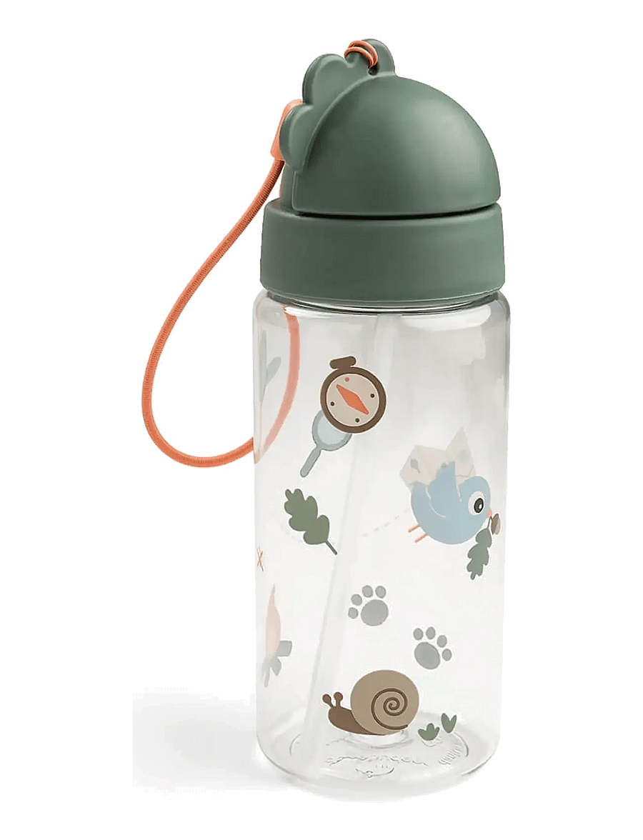 Done by Deer - Straw bottle Tiny trails Green 350 ml - schnabeltassen - green - 2