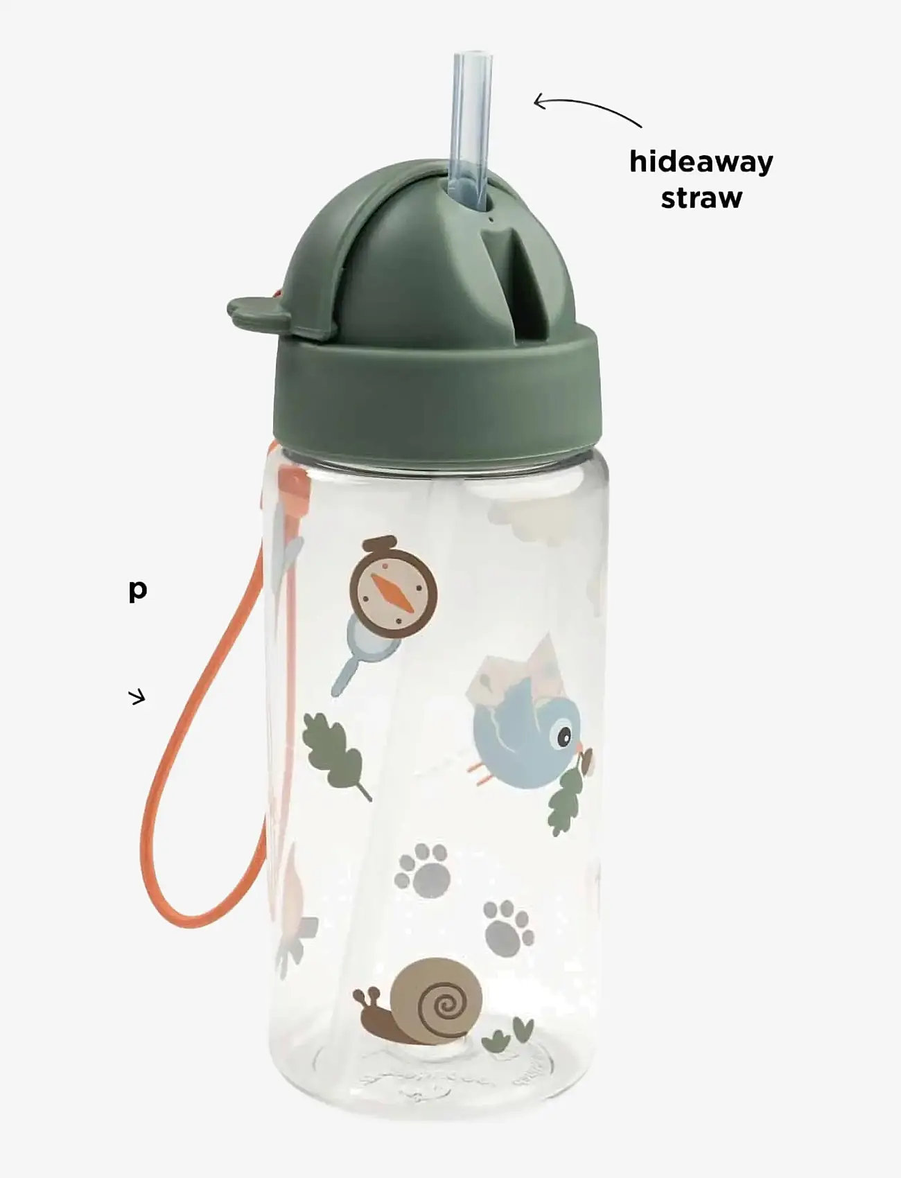 Done by Deer - Straw bottle Tiny trails Green 350 ml - tudkopper - green - 3