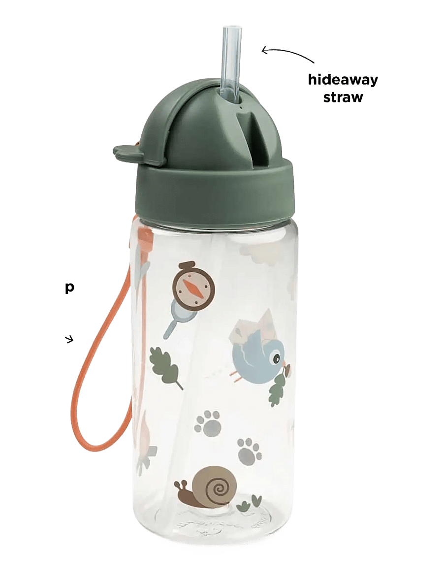 Done by Deer - Straw bottle Tiny trails Green 350 ml - schnabeltassen - green - 3