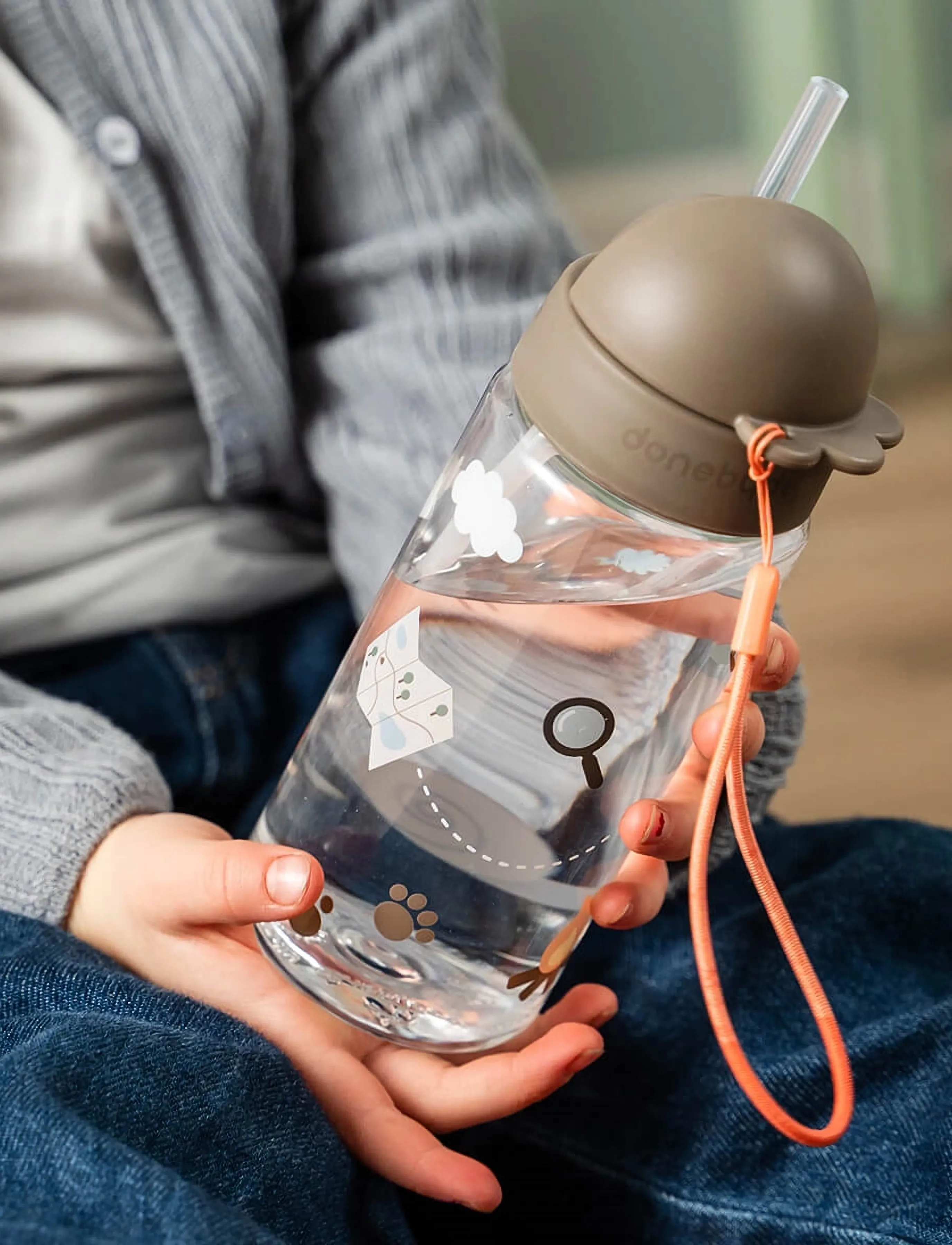 Done by Deer - Straw bottle Tiny trails Sand 350 ml - drinkbekers - sand - 3