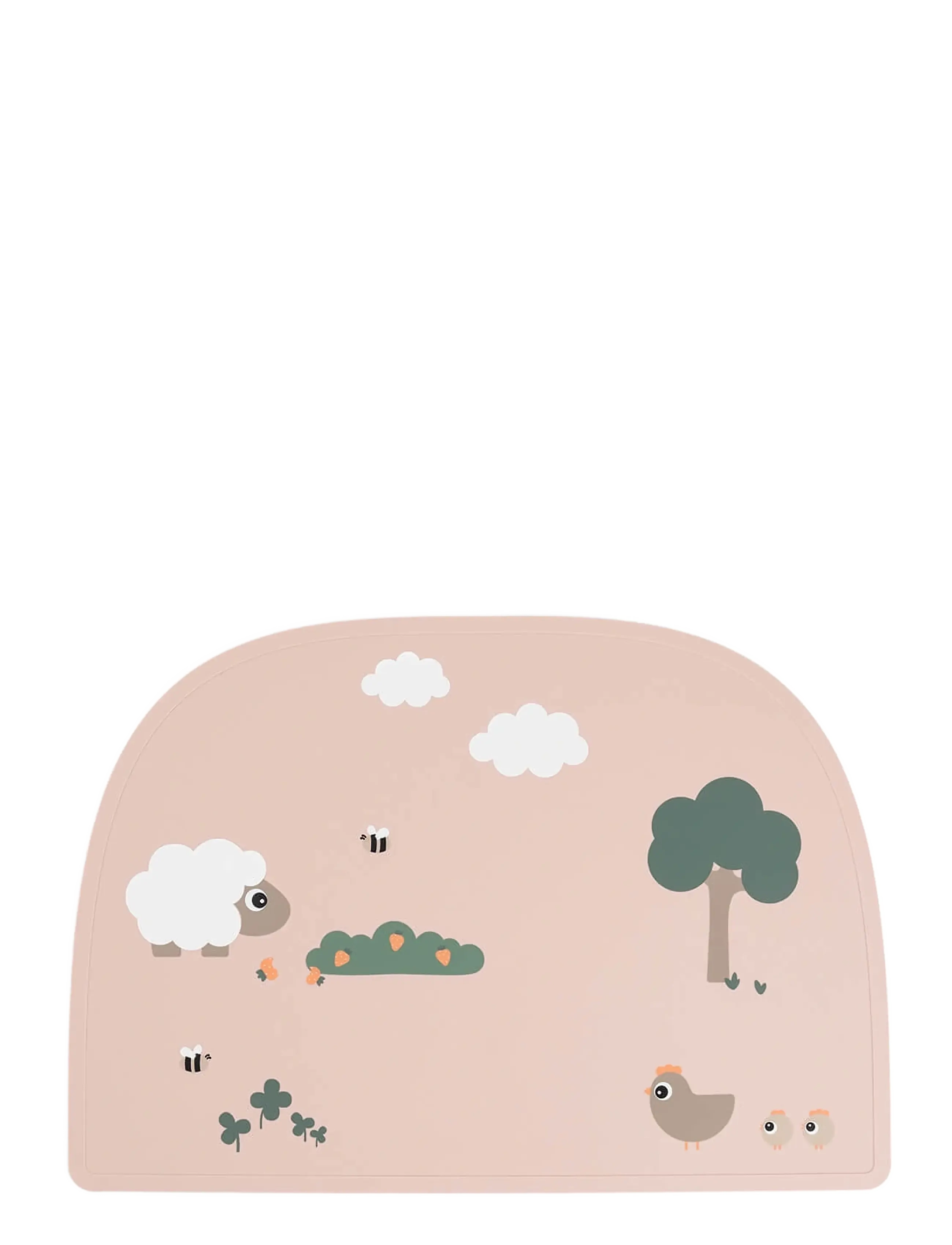 Done by Deer Silicone placemat Tiny farm Powder - Babyprodukte - POWDER / pink/rose