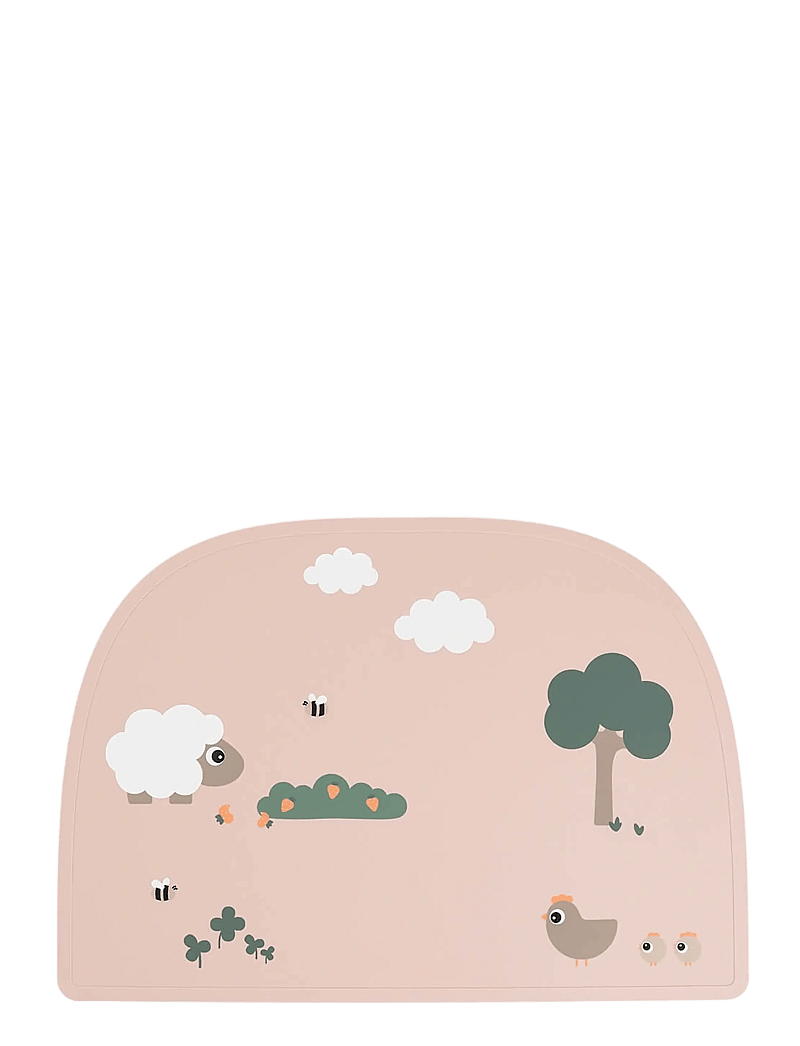 Done by Deer - Silicone placemat Tiny farm Powder - mata - powder - 0