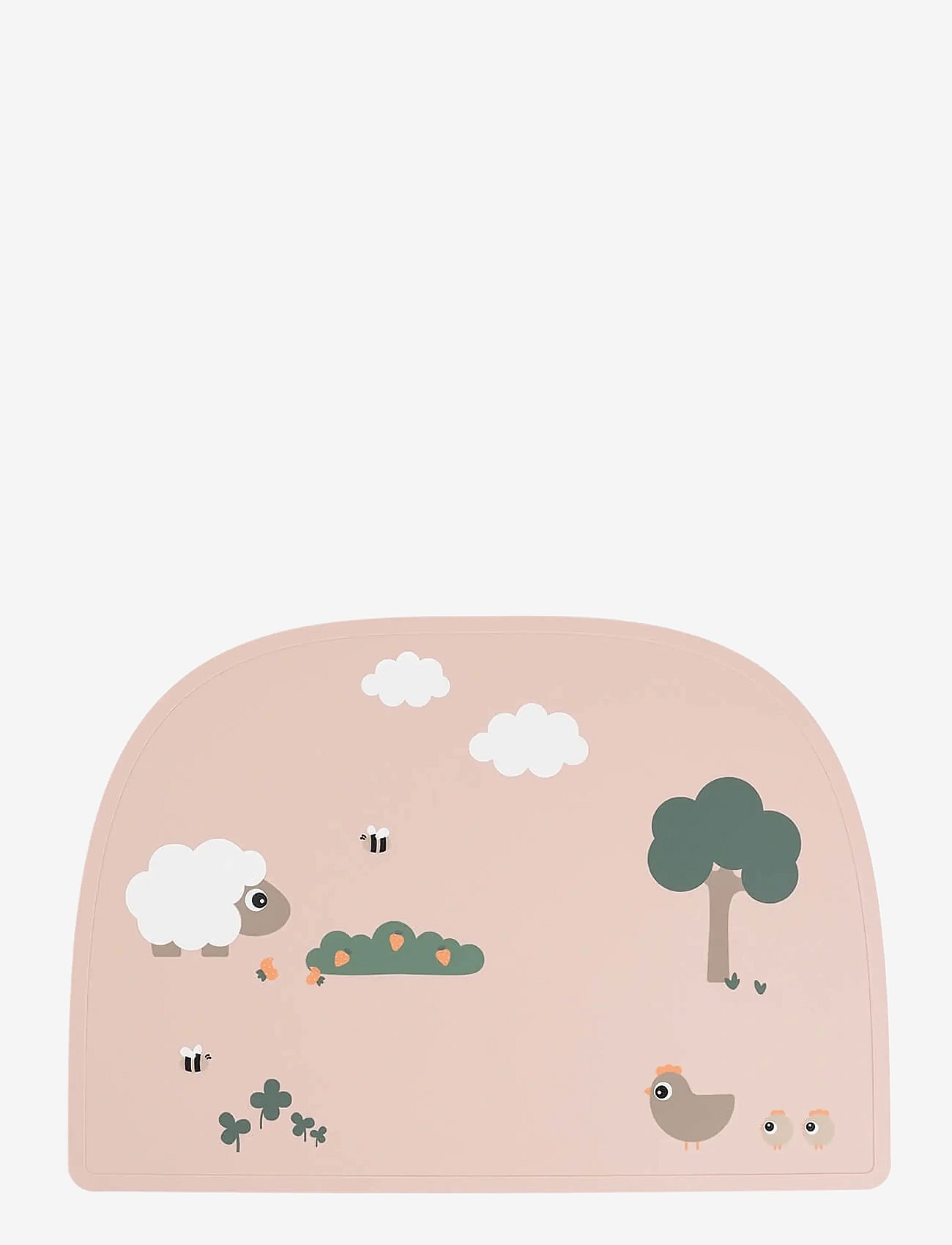 Done by Deer Silicone Placemat Tiny Farm Powder - Pink - 38X 26.5CM