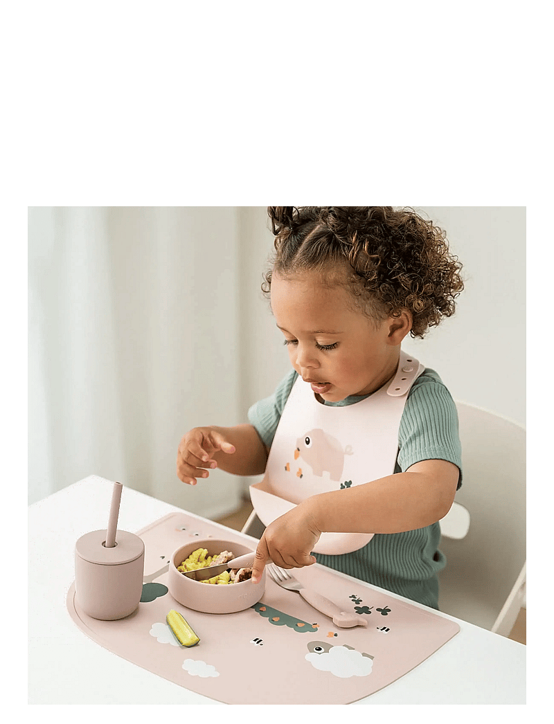 Done by Deer - Silicone placemat Tiny farm Powder - mata - powder - 2