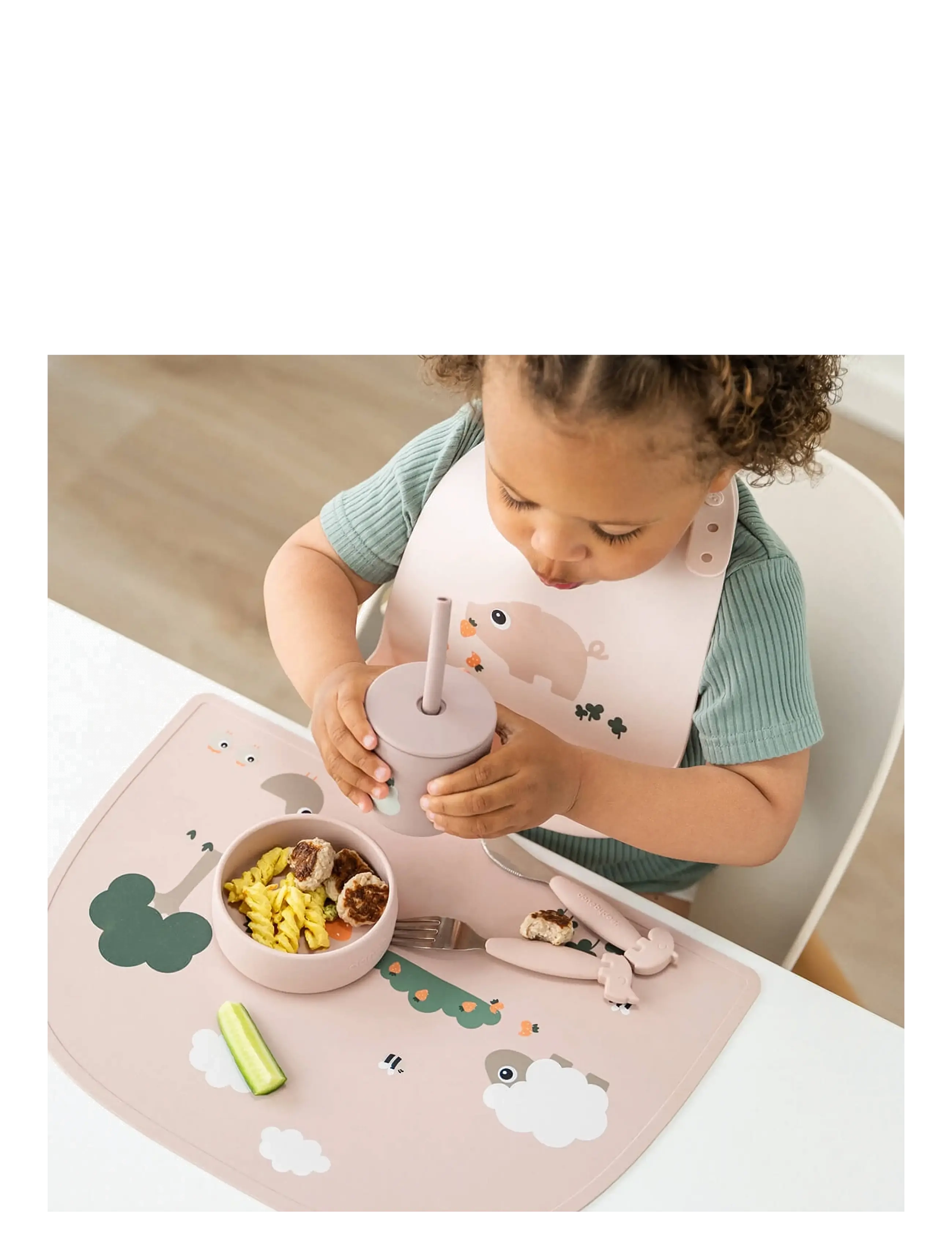 Done by Deer - Silicone placemat Tiny farm Powder - füttern - powder - 3