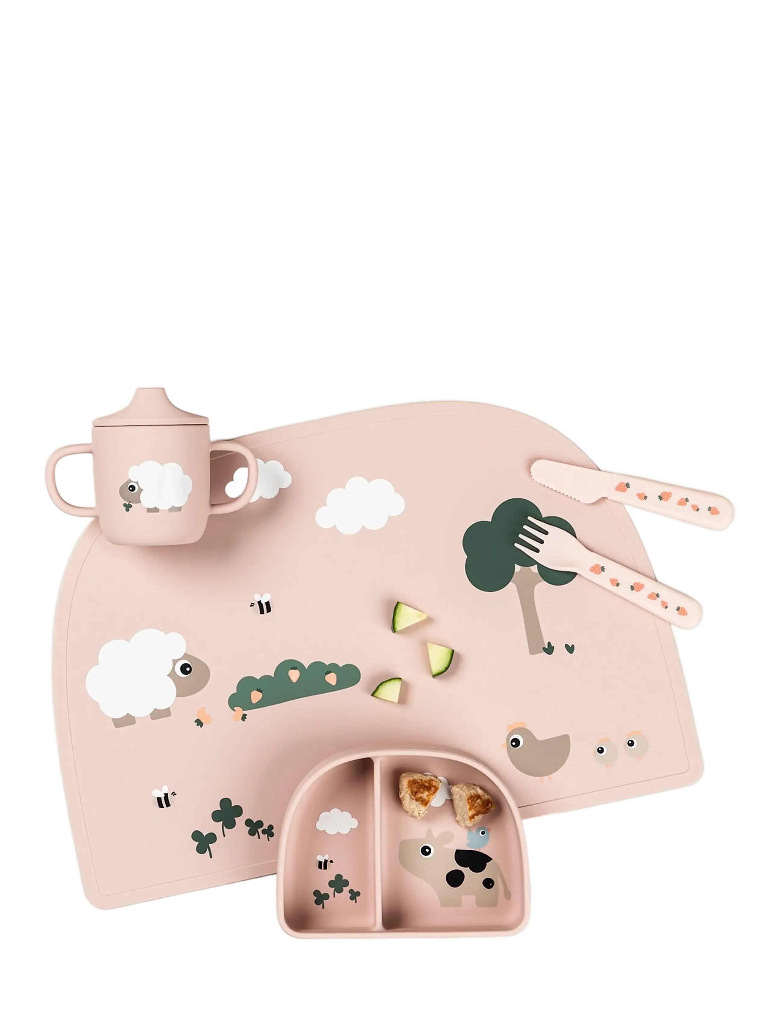 Done by Deer - Silicone placemat Tiny farm Powder - füttern - powder - 4