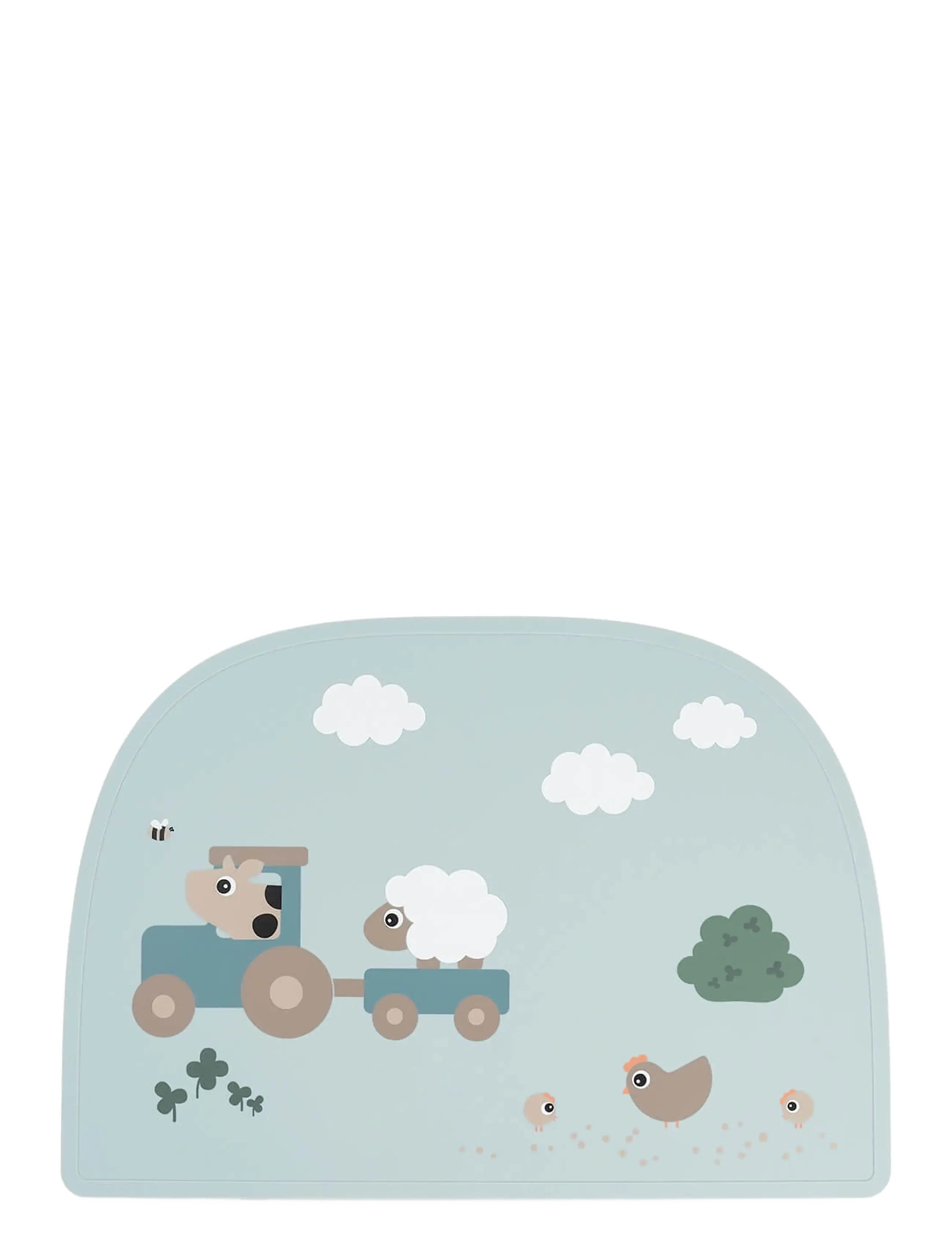Done by Deer Silicone Placemat Tiny Farm Blue, 38X 26.5 cm, Meal Time, Weiß - Placemats & Coasters, Kinder