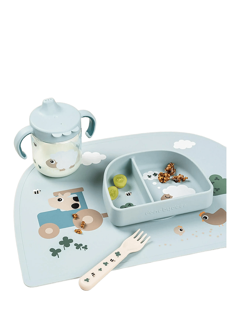 Done by Deer - Silicone placemat Tiny farm Blue - deckchen - blue - 2