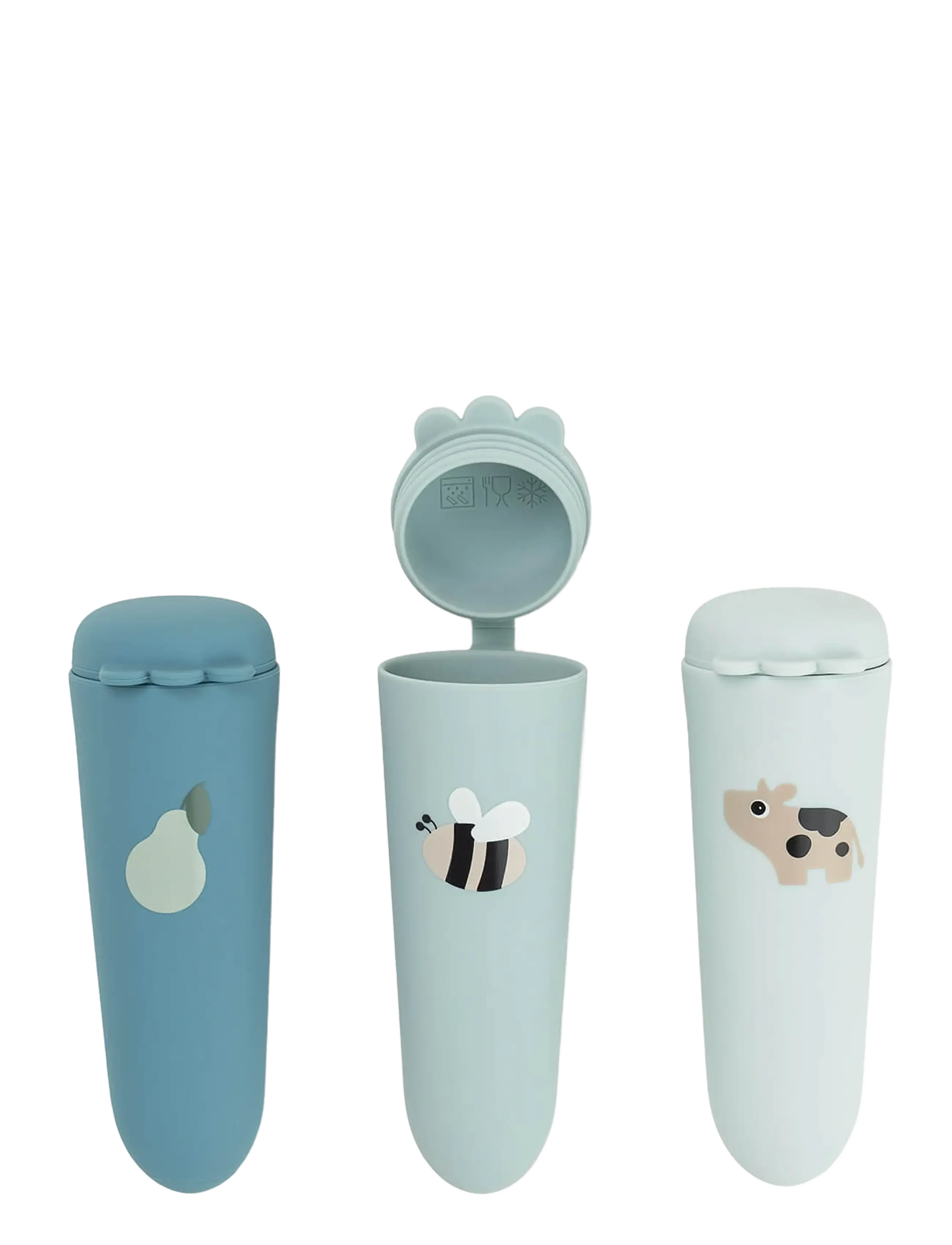 Done by Deer Silicone Ice Pops 3-Pack Dotti Blue, Børn, Silikone Ispindeforme 3-Pak, Blå, Str: H12X 5X 4CM