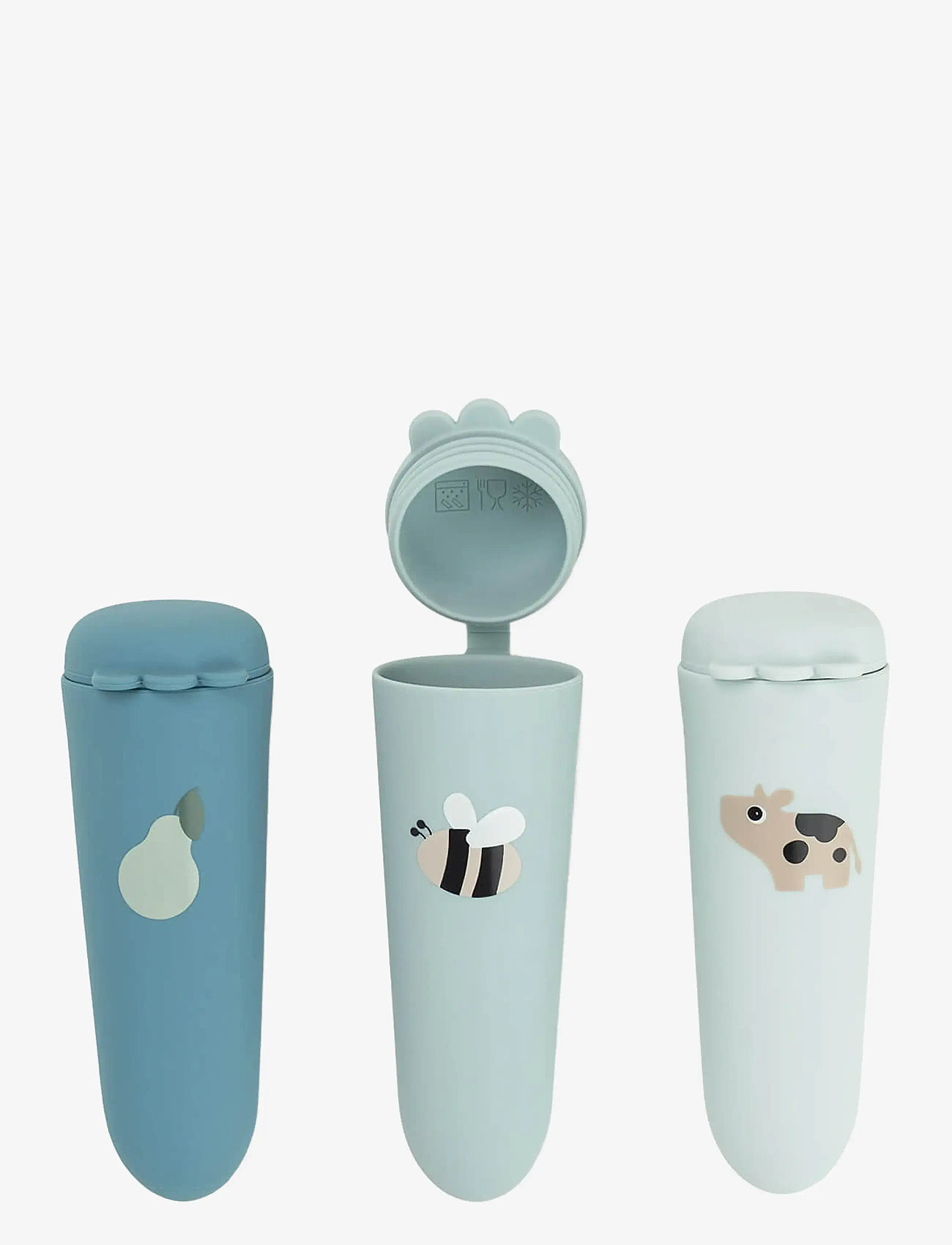 Done by Deer - Silicone ice pops 3-pack Dotti Blue - matpåsar - blue - 0
