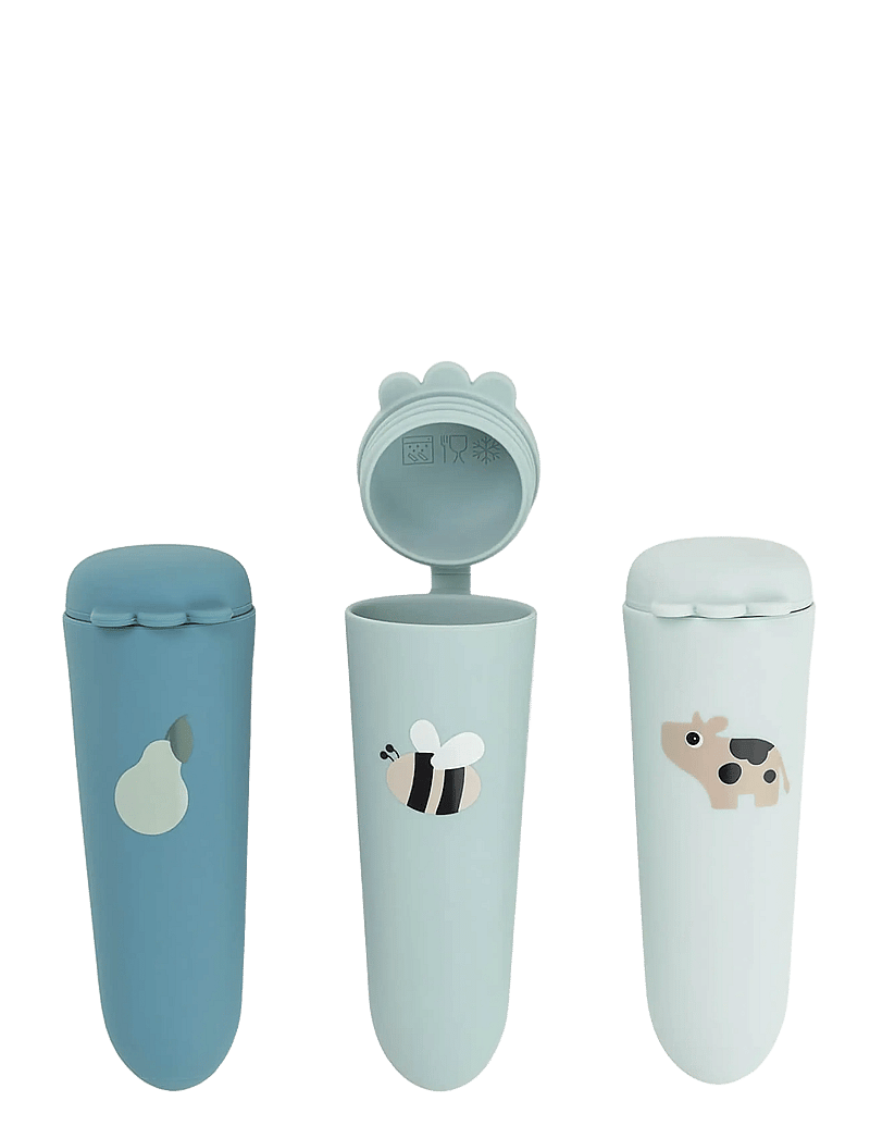Done by Deer - Silicone ice pops 3-pack Dotti Blue - matpåsar - blue - 0