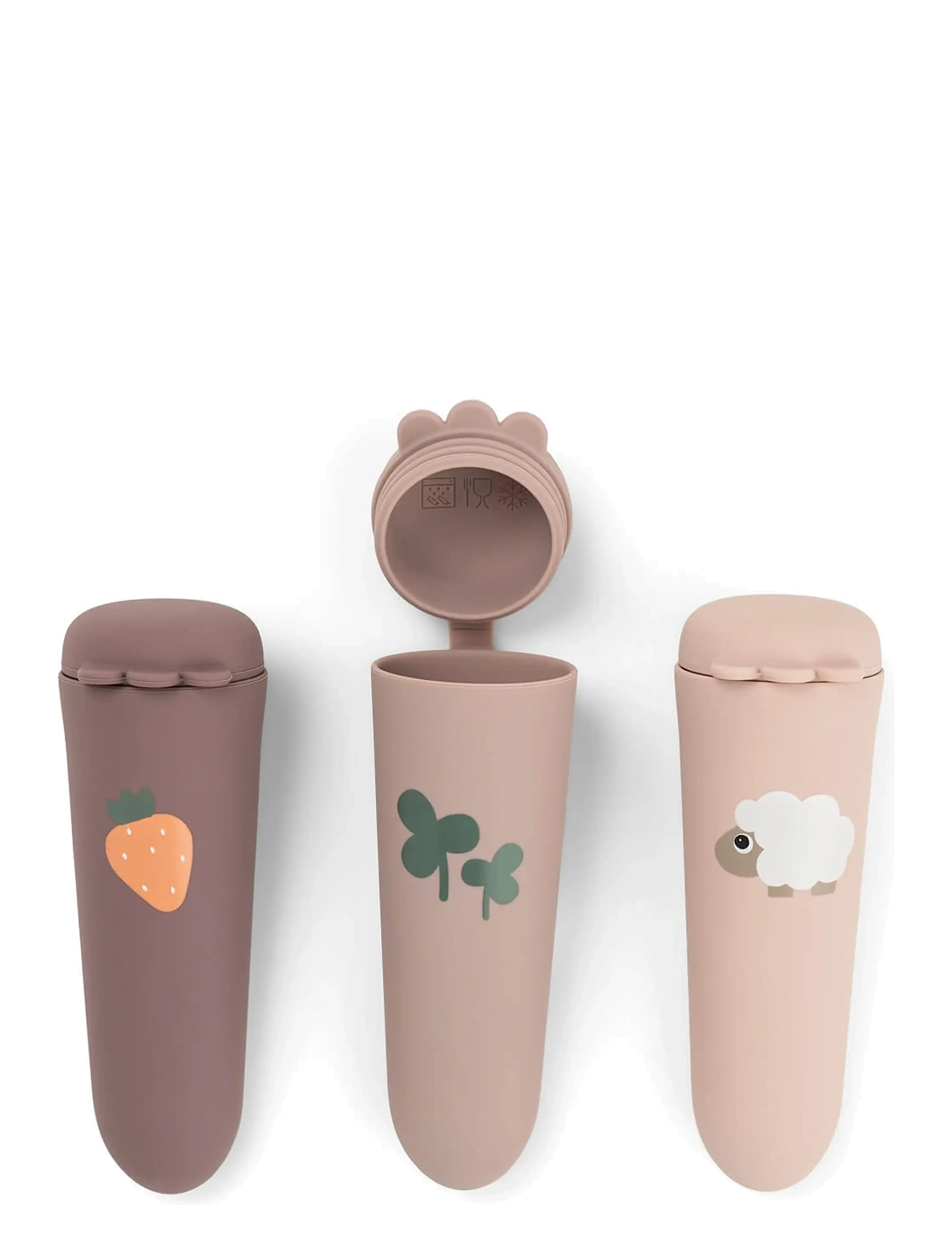 Done by Deer Silicone ice pops 3-pack Sheepy Powder - Matdags - POWDER / pink/rose
