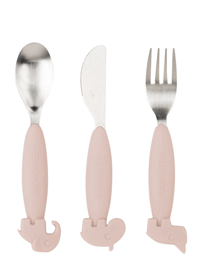 Done by Deer - Easy-grip cutlery set Deer friends Powder - vaisselle - powder - 1