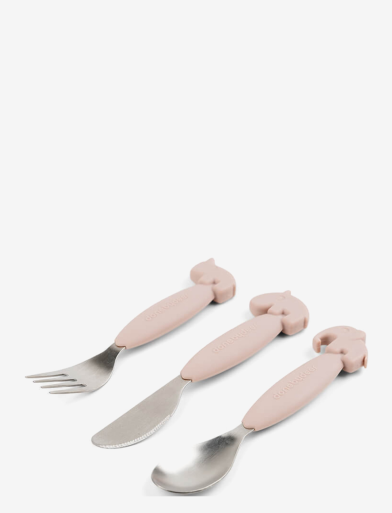 Done by Deer - Easy-grip cutlery set Deer friends Powder - Õhtusöögikomplektid - powder - 2