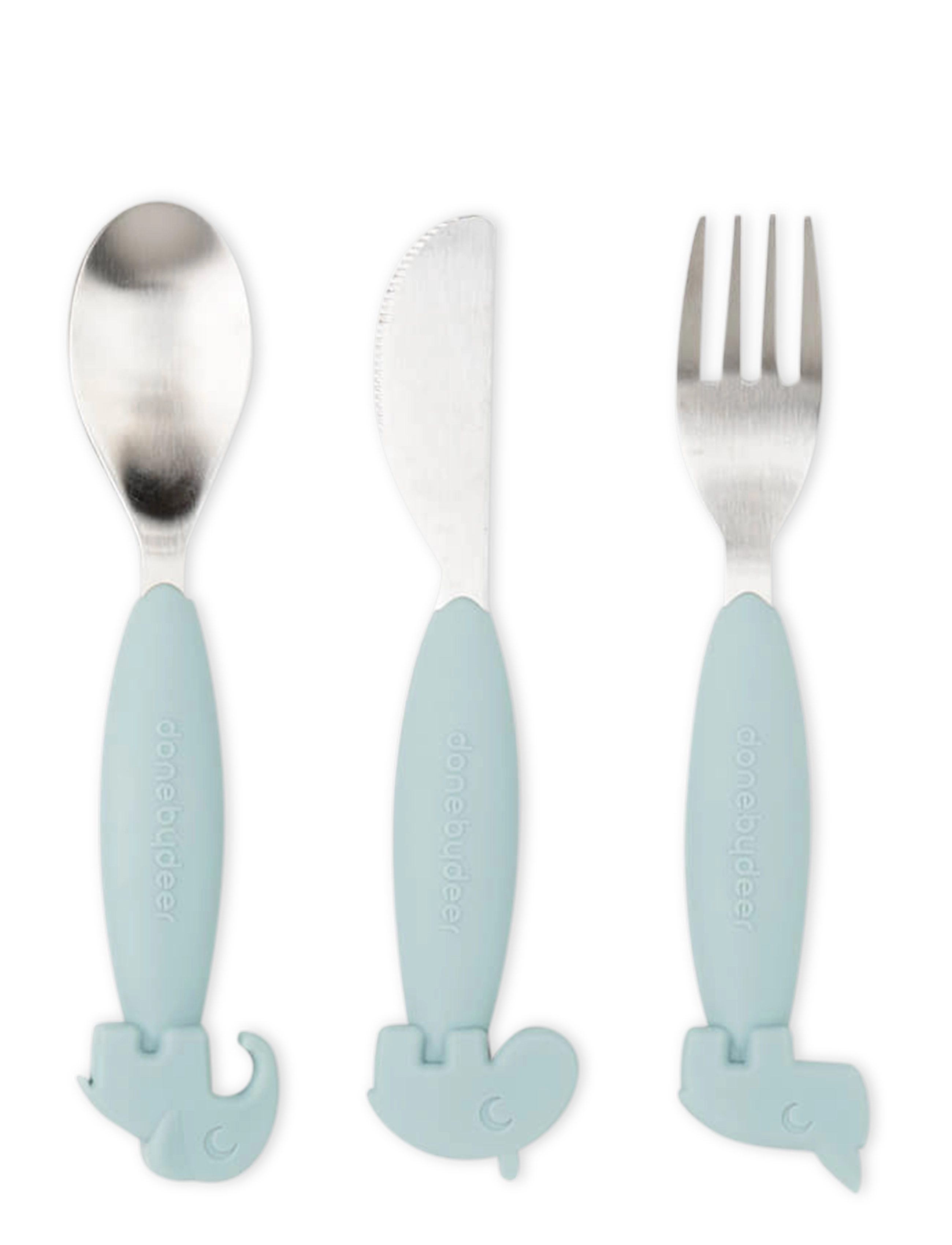 Done by Deer - Easy-grip cutlery set Deer friends Blue - essgeschirr - blue - 1