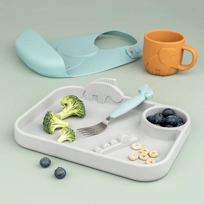 Done by Deer - Easy-grip cutlery set Deer friends Blue - essgeschirr - blue - 3