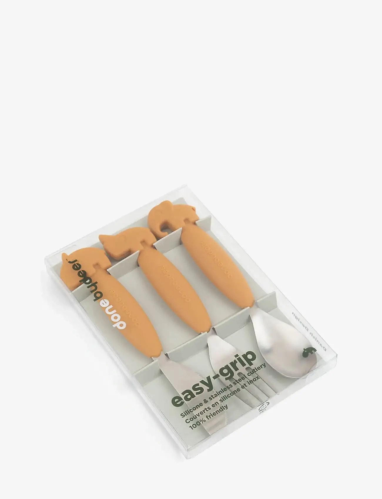 Done by Deer - Easy-grip bestiksæt Deer friends Mustard - bestik - mustard - 3