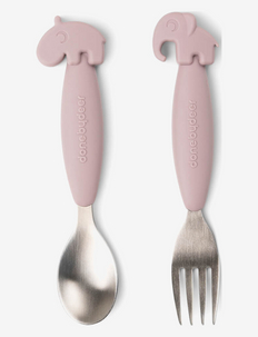 Easy-grip spoon and fork set Deer friends Powder, Done by Deer