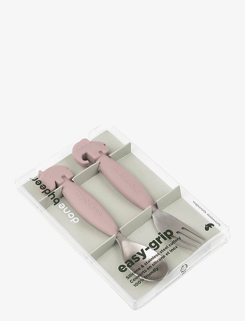 Done by Deer - Easy-grip spoon and fork set Deer friends Powder - essgeschirr - powder - 2