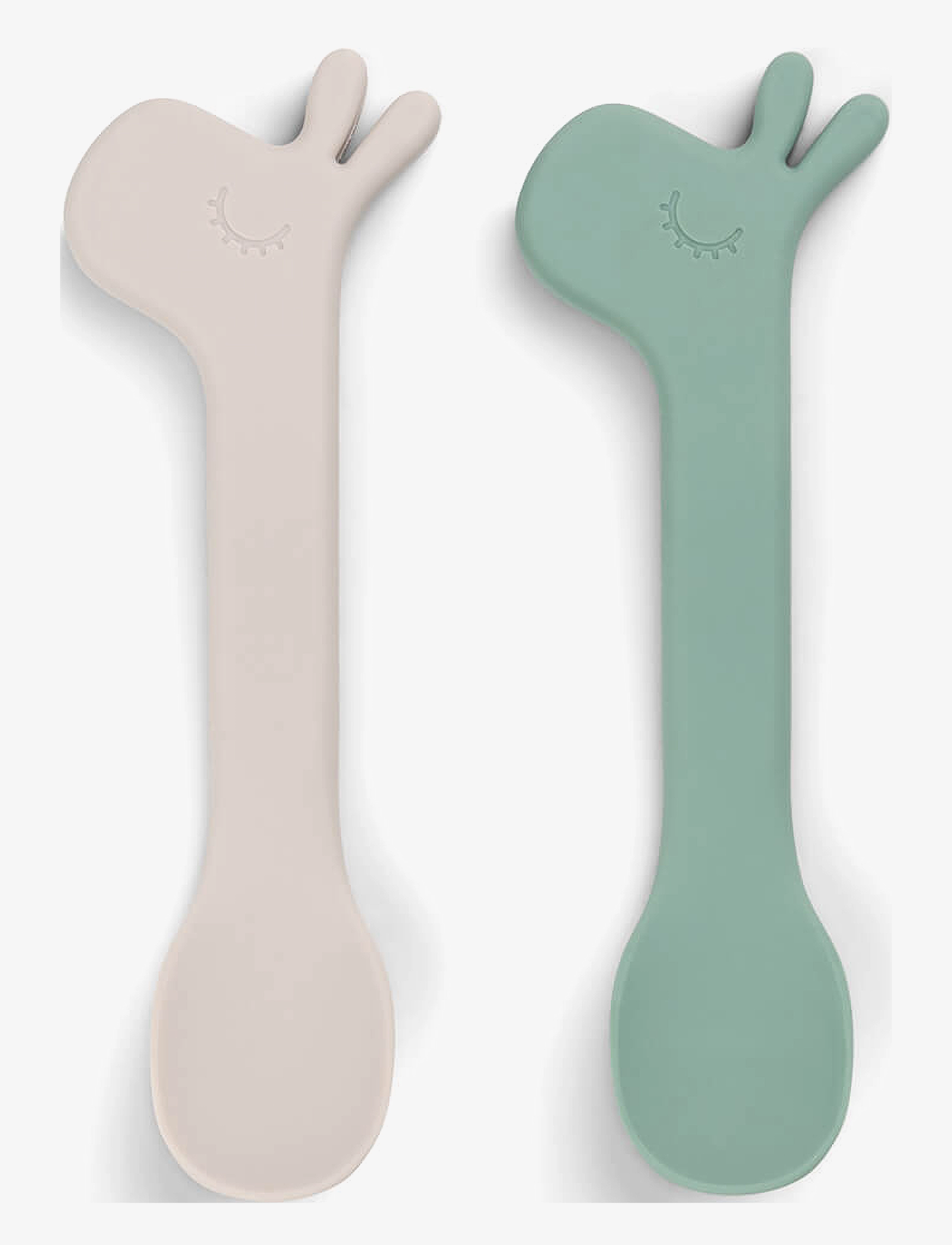 Done by Deer Silicone Spoon 2-Pack Lalee Green, One Size, Meal Time, Mehrfarbig/gemustert - Cutlery, Kinder