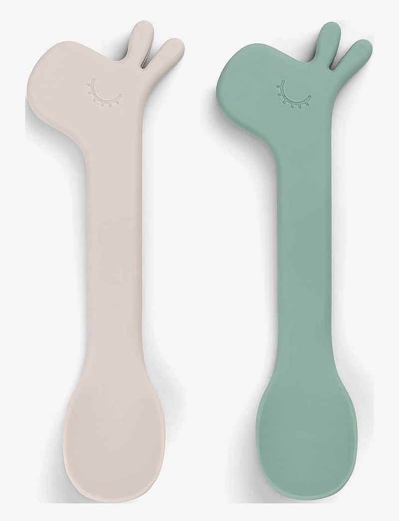 Done by Deer - Silicone spoon 2-pack Lalee Green - serveringssæt - green - 0
