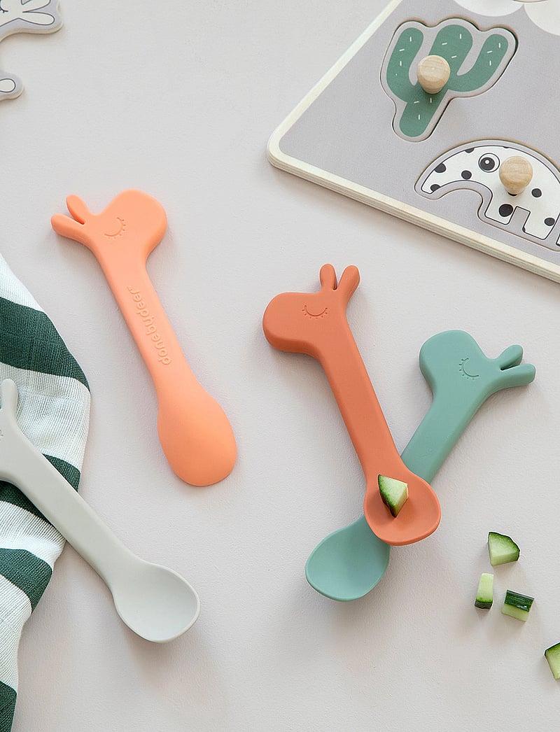 Done by Deer - Silicone spoon 2-pack Lalee Green - serveringssæt - green - 5