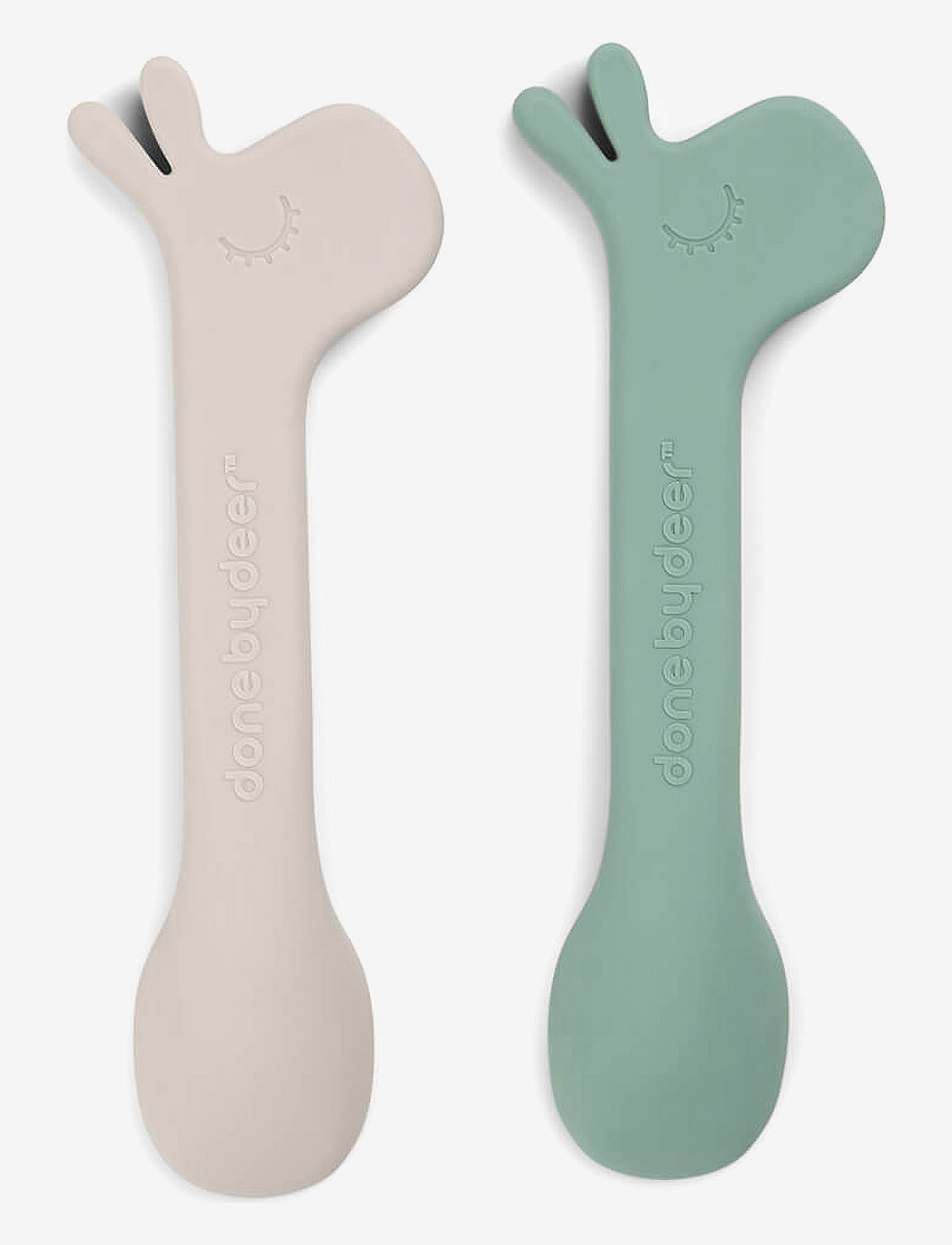 Done by Deer - Silicone spoon 2-pack Lalee Green - serveringssæt - green - 2