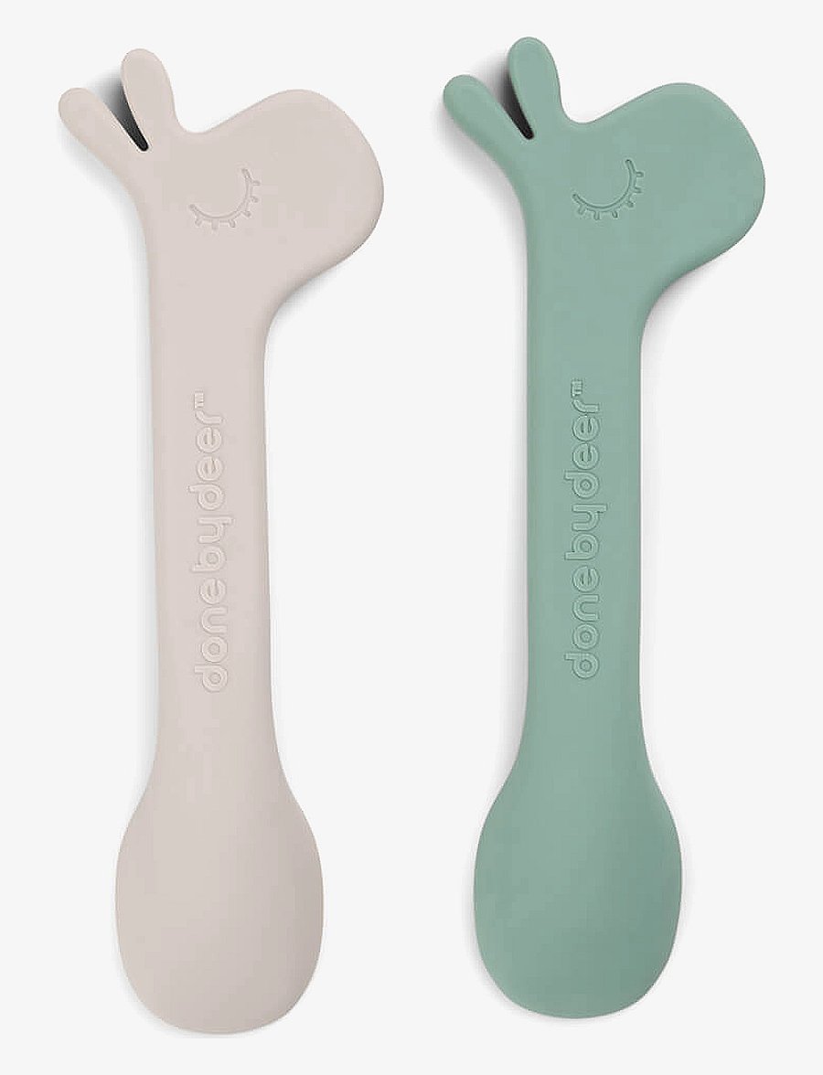 Done by Deer - Silicone spoon 2-pack Lalee Green - serviessets - green - 2