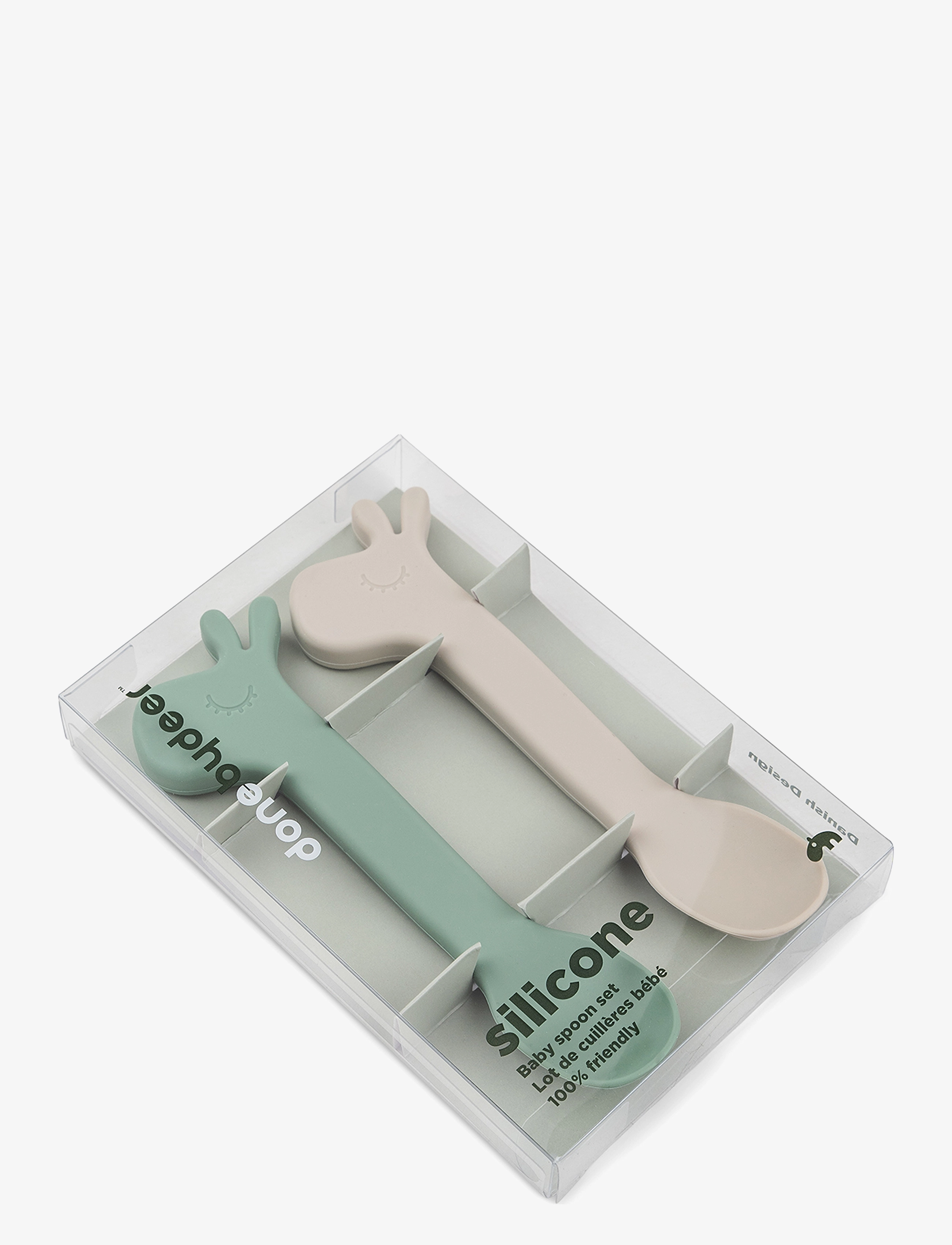 Done by Deer - Silicone spoon 2-pack Lalee Green - serviessets - green - 3