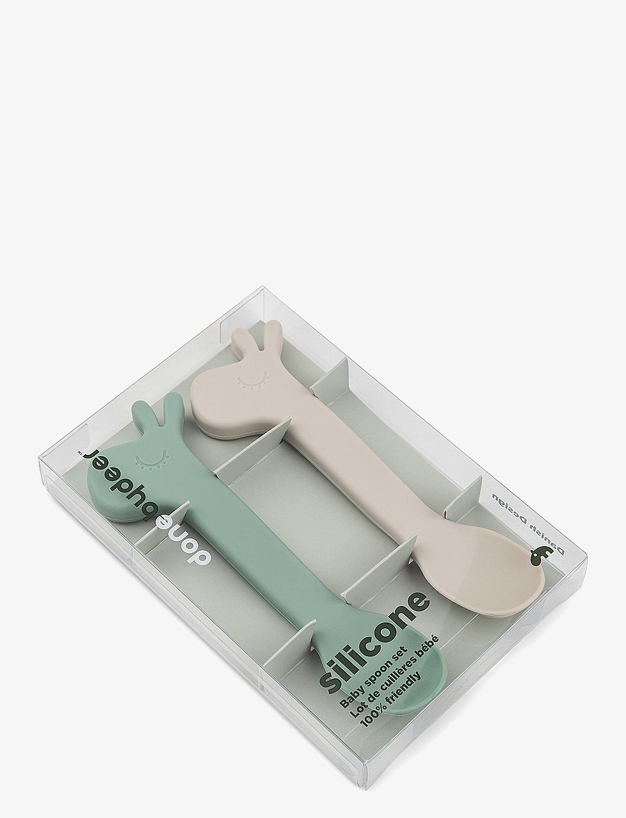 Done by Deer - Silicone spoon 2-pack Lalee Green - serviessets - green - 3