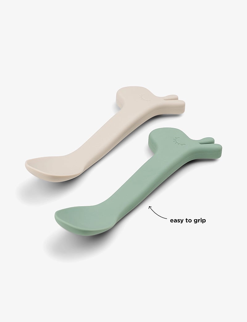 Done by Deer - Silicone spoon 2-pack Lalee Green - serveringssæt - green - 4
