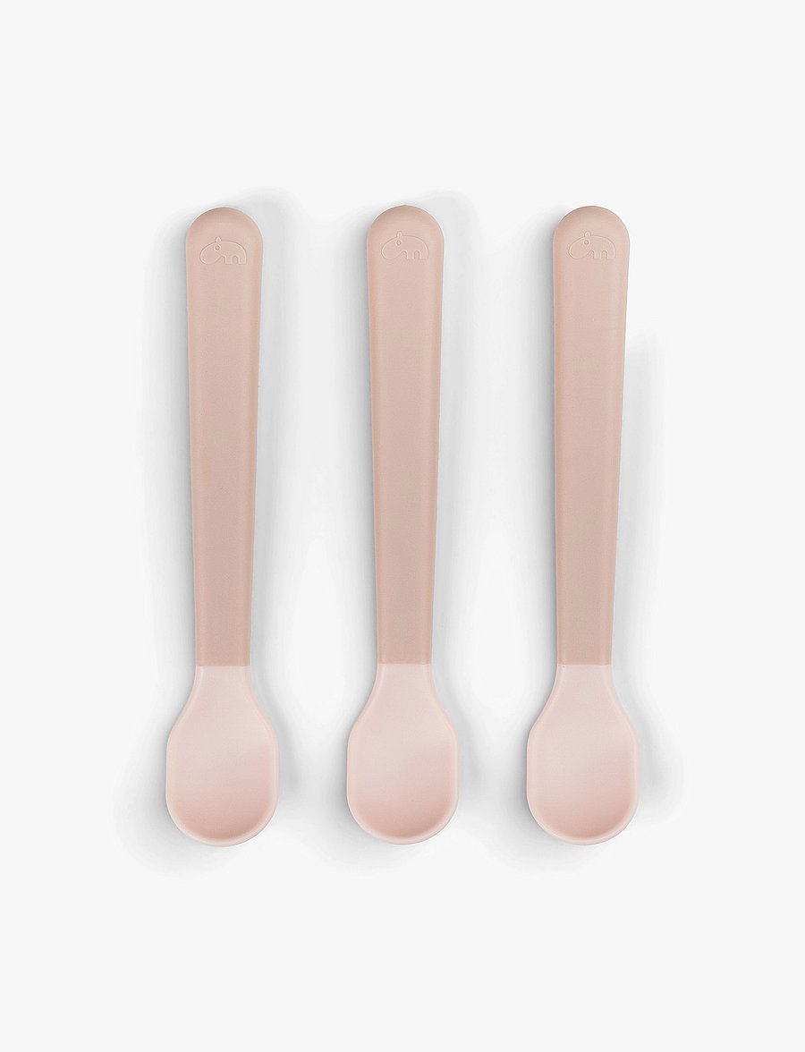 Done by Deer - Foodie easy-grip baby spoon 3-pack Powder - essgeschirr - powder - 0