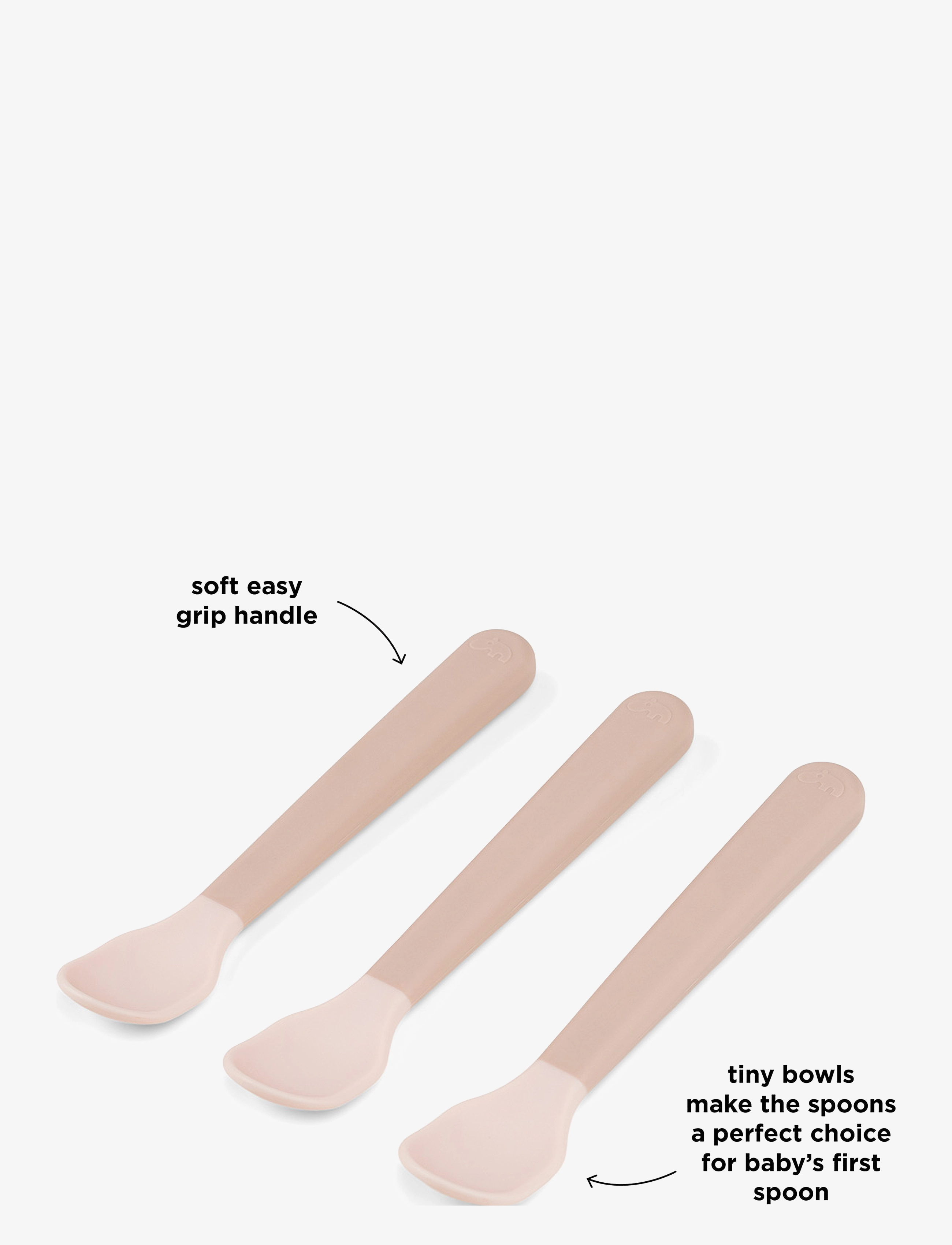 Done by Deer - Foodie easy-grip baby spoon 3-pack Powder - essgeschirr - powder - 3