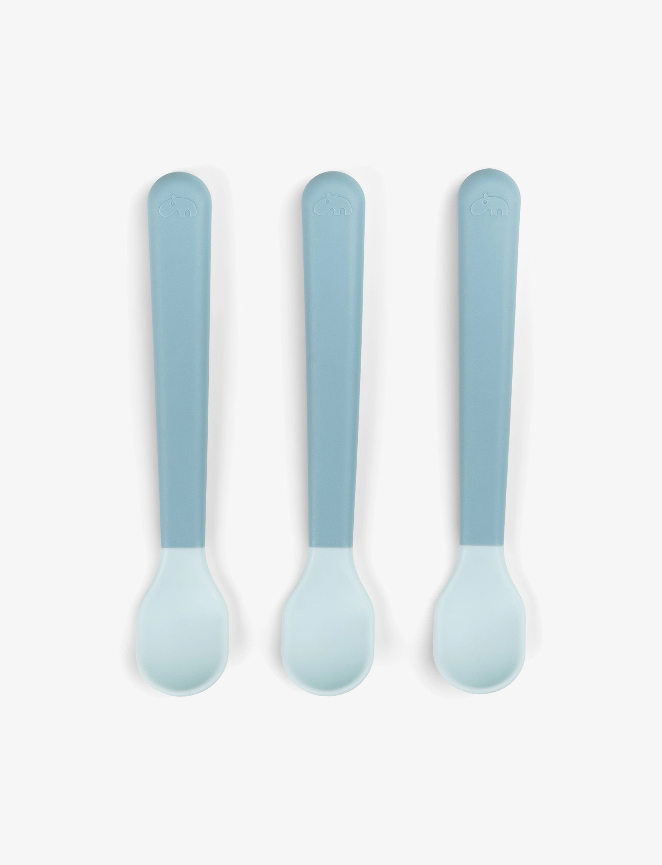 Done by Deer Foodie Easy-Grip Baby Spoon 3-Pack Blue, One Size, Meal Time, Blau - Cutlery, Kinder