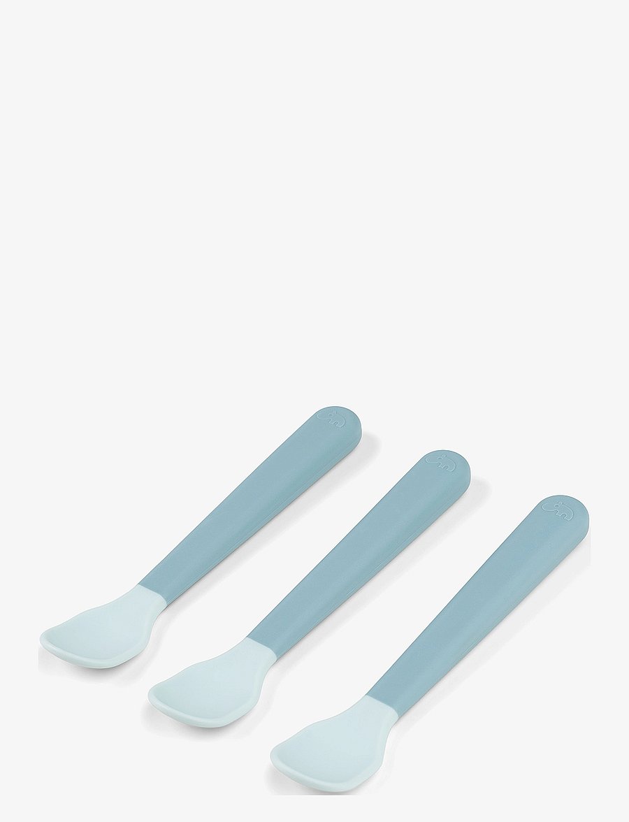 Done by Deer - Foodie easy-grip baby spoon 3-pack Blue - serveringsset - blue - 1