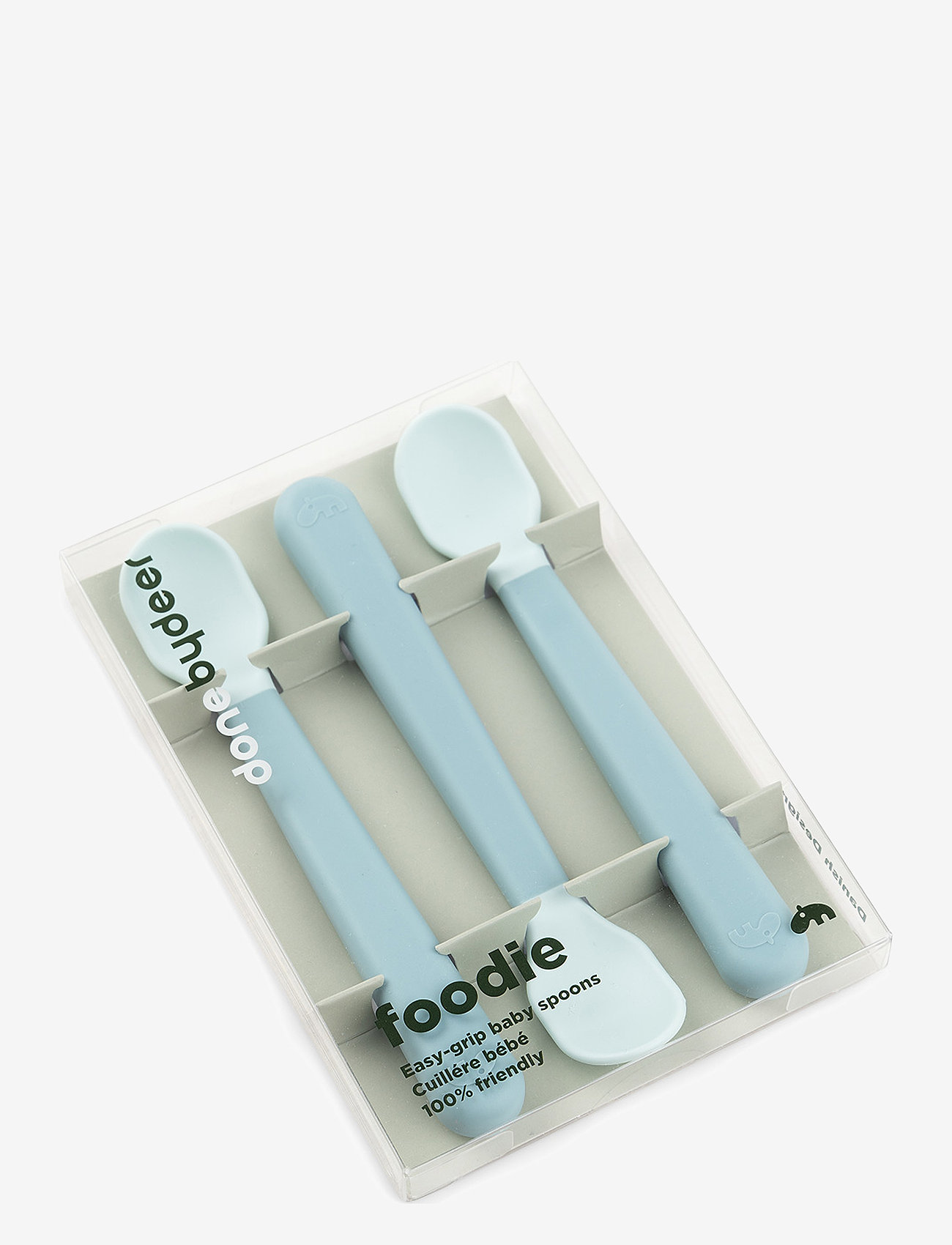 Done by Deer - Foodie easy-grip baby spoon 3-pack Blue - indų komplektai - blue - 2
