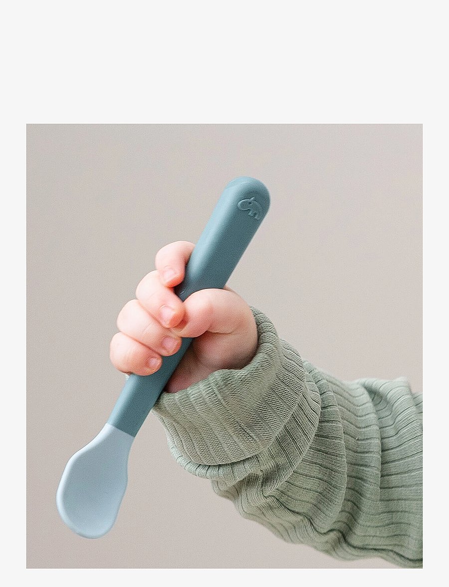 Done by Deer - Foodie easy-grip baby spoon 3-pack Blue - serveringsset - blue - 4