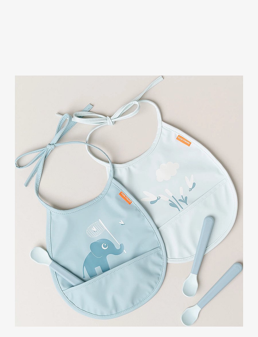 Done by Deer - Foodie easy-grip baby spoon 3-pack Blue - serveringsset - blue - 5